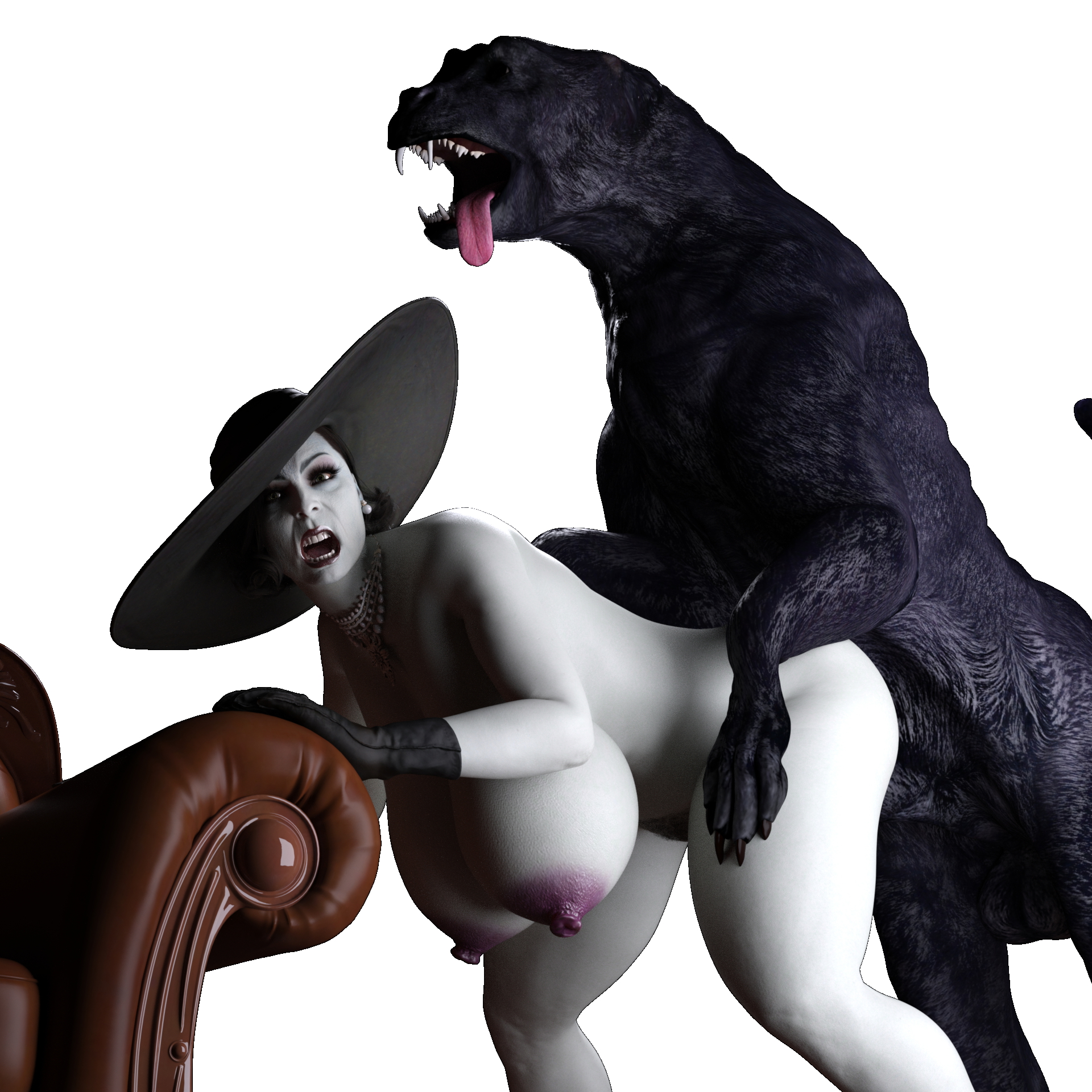 Lady Dimitrescu  and her dog Lady Dimitrescu Resident Evil 8: Village Dog Sex Big Ass Big Tits 3
