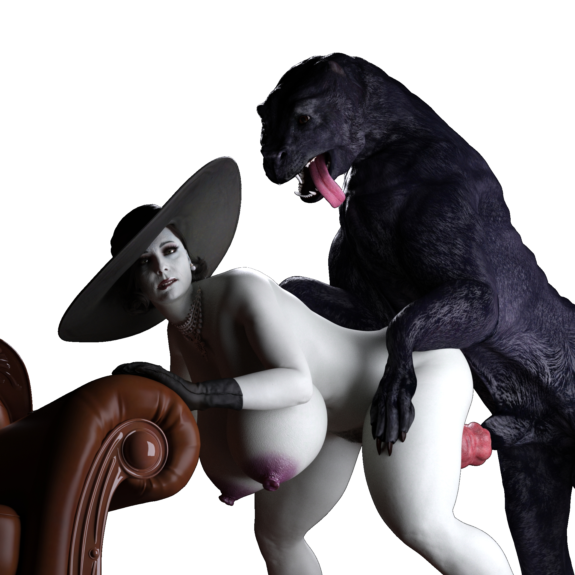 Lady Dimitrescu  and her dog Lady Dimitrescu Resident Evil 8: Village Dog Sex Big Ass Big Tits 4