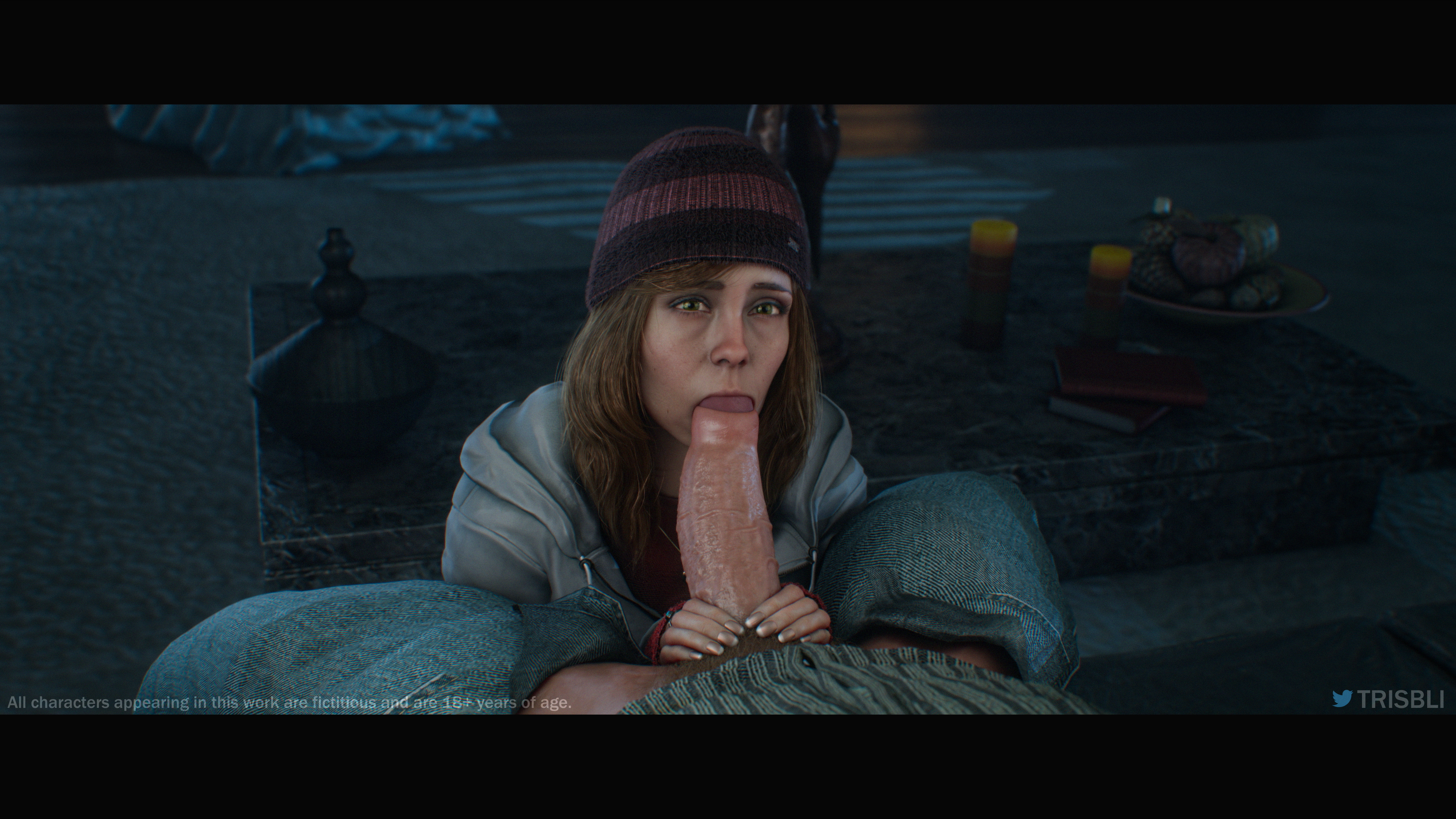 Ashley Brown giving a blowjob