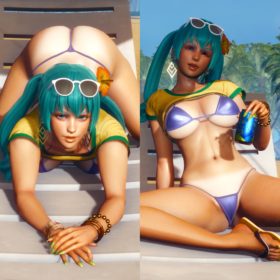 Brazilian Miku Hatsune Miku Miku 3d Girl Sexy Bikini Bikini Beach