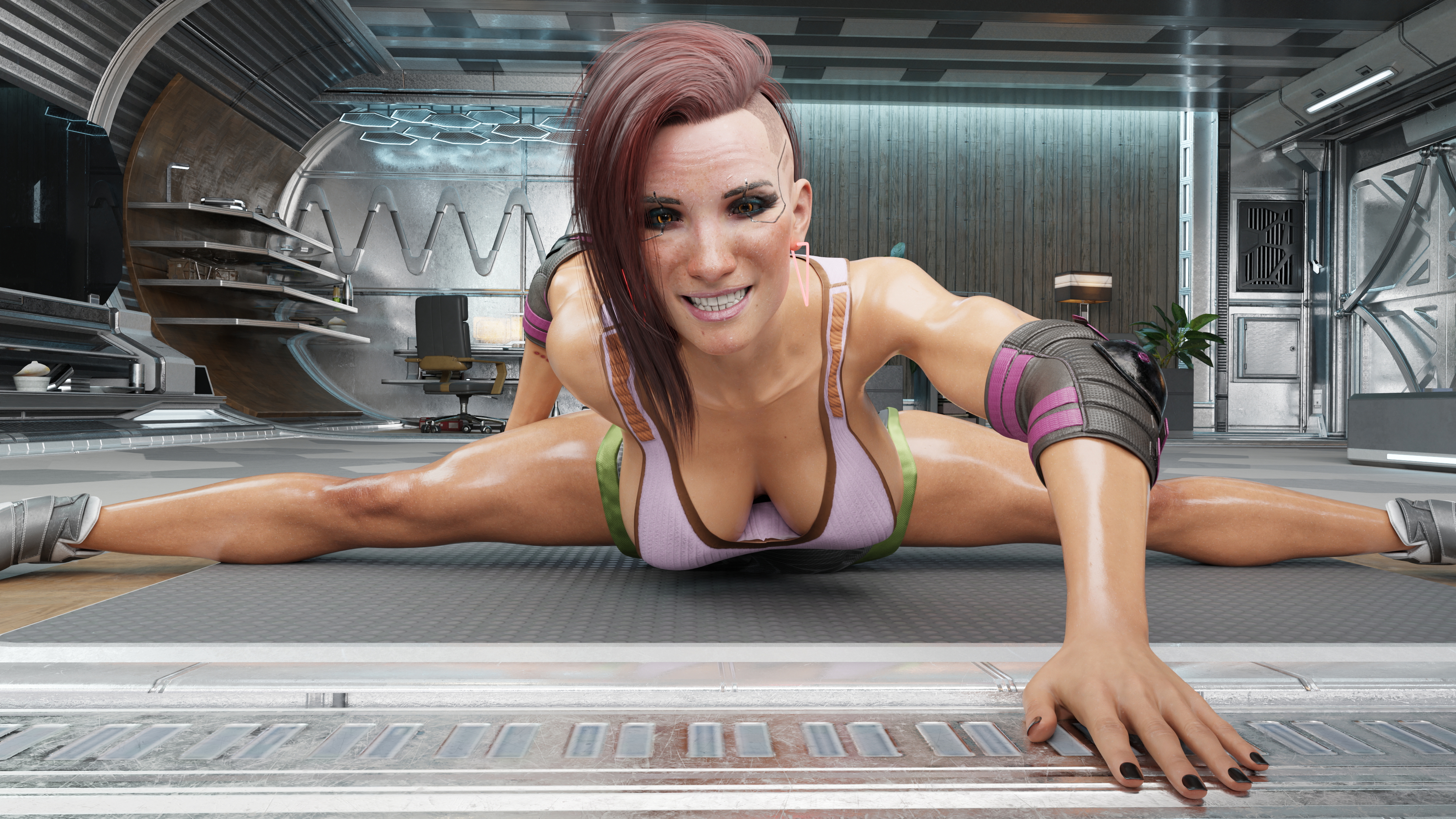 V Working out 2 Cyberpunk2077 Cyberpunk Valerie Working Out 3d Porn