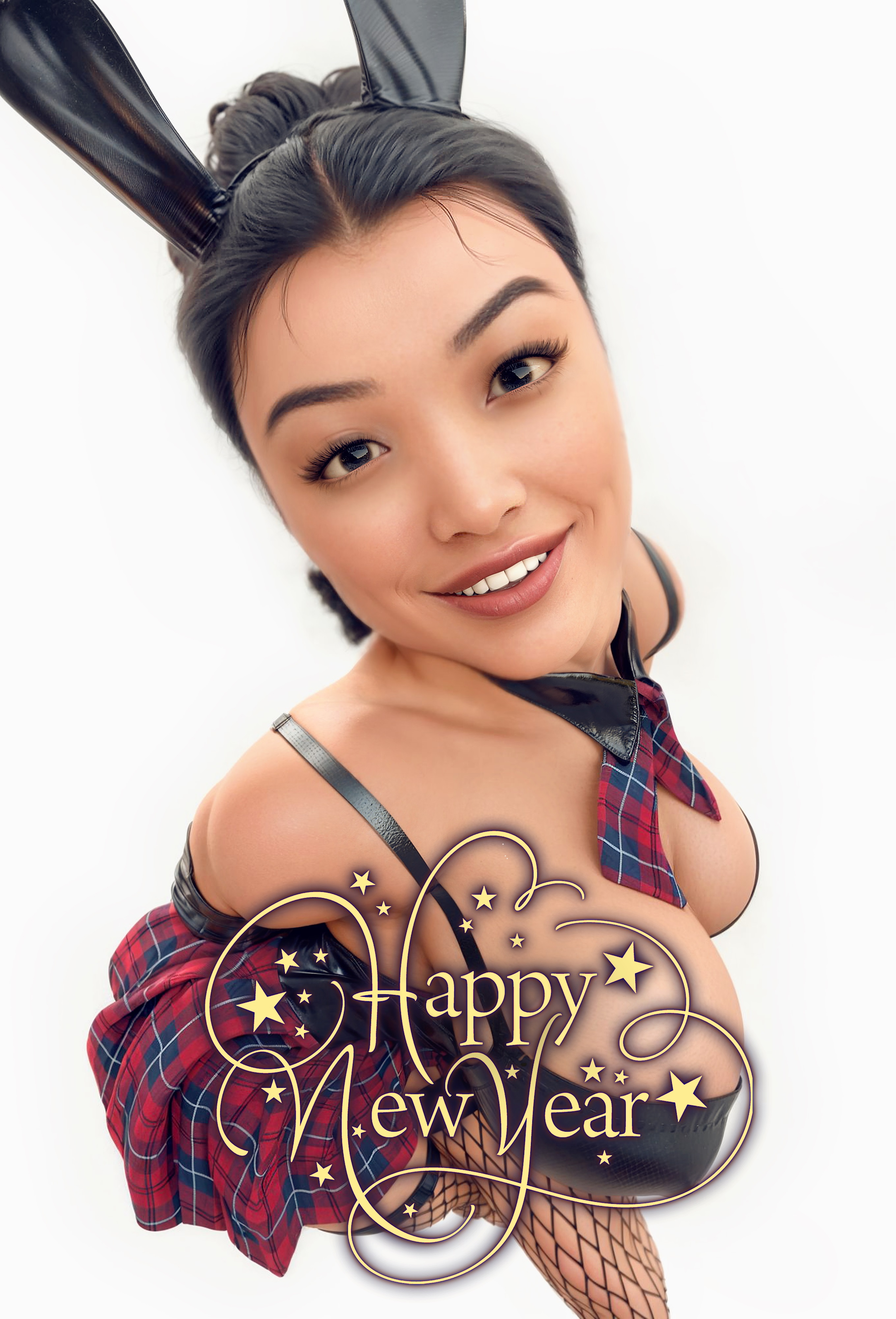 Happy New Year 2025 !!!  Happy New Year Asian Big Tits Big boobs Bimbo Pinup Brunette Hot Sexy Milf Toned Female Fit Fitness Looking At Viewer Skirt Miniskirt Bikini Leather Bunny Bunny Ears Posing