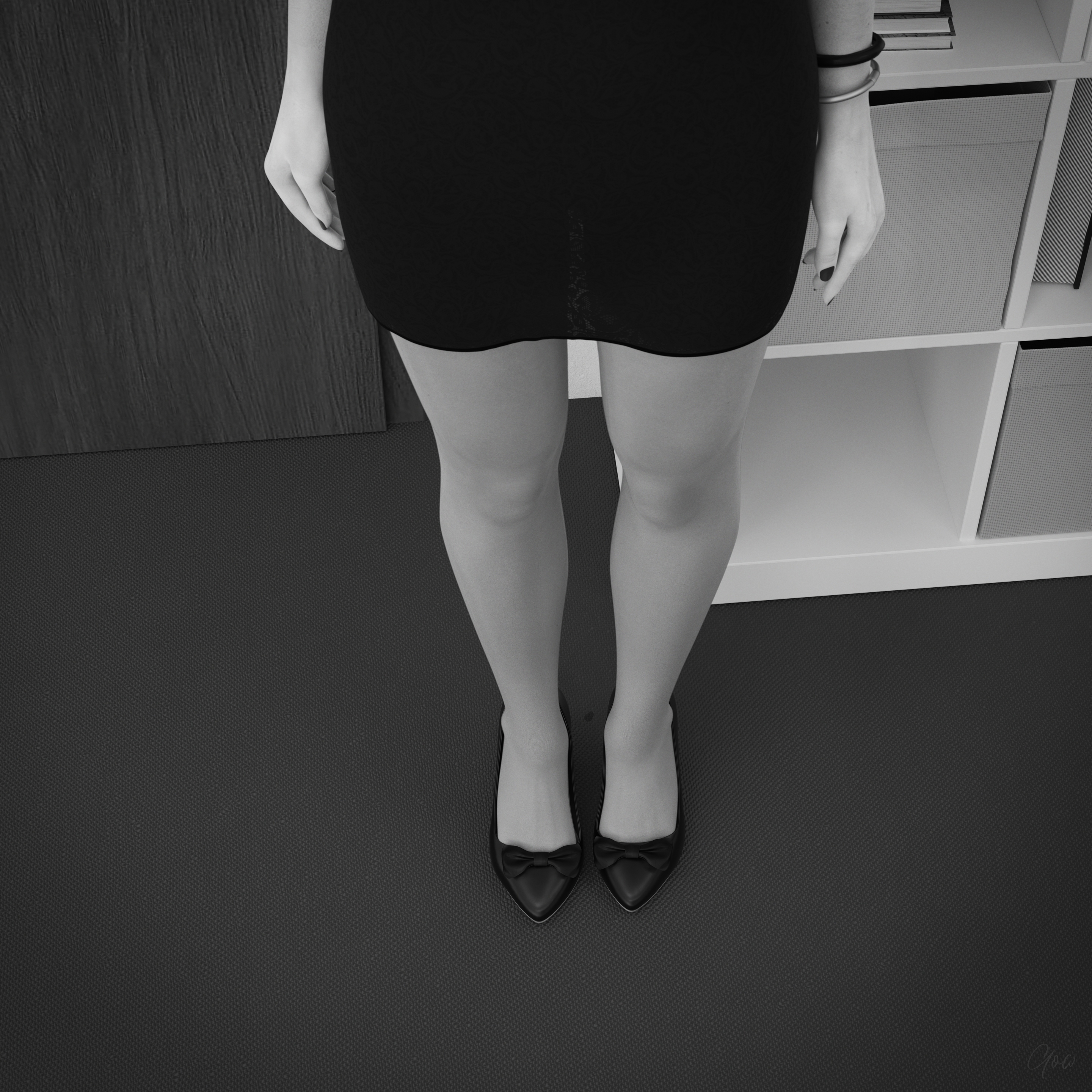 High Contrast Office tease - Part 1   Milf Sexy Brunette Office_lady Office Tease Skirt Upskirt Spread Legs Standing Black And White Pantyhose High Heels Clothed Partially_clothed Long Legs Secretary Desk Wet Pussy No Panties Hairy Pussy Glasses 18