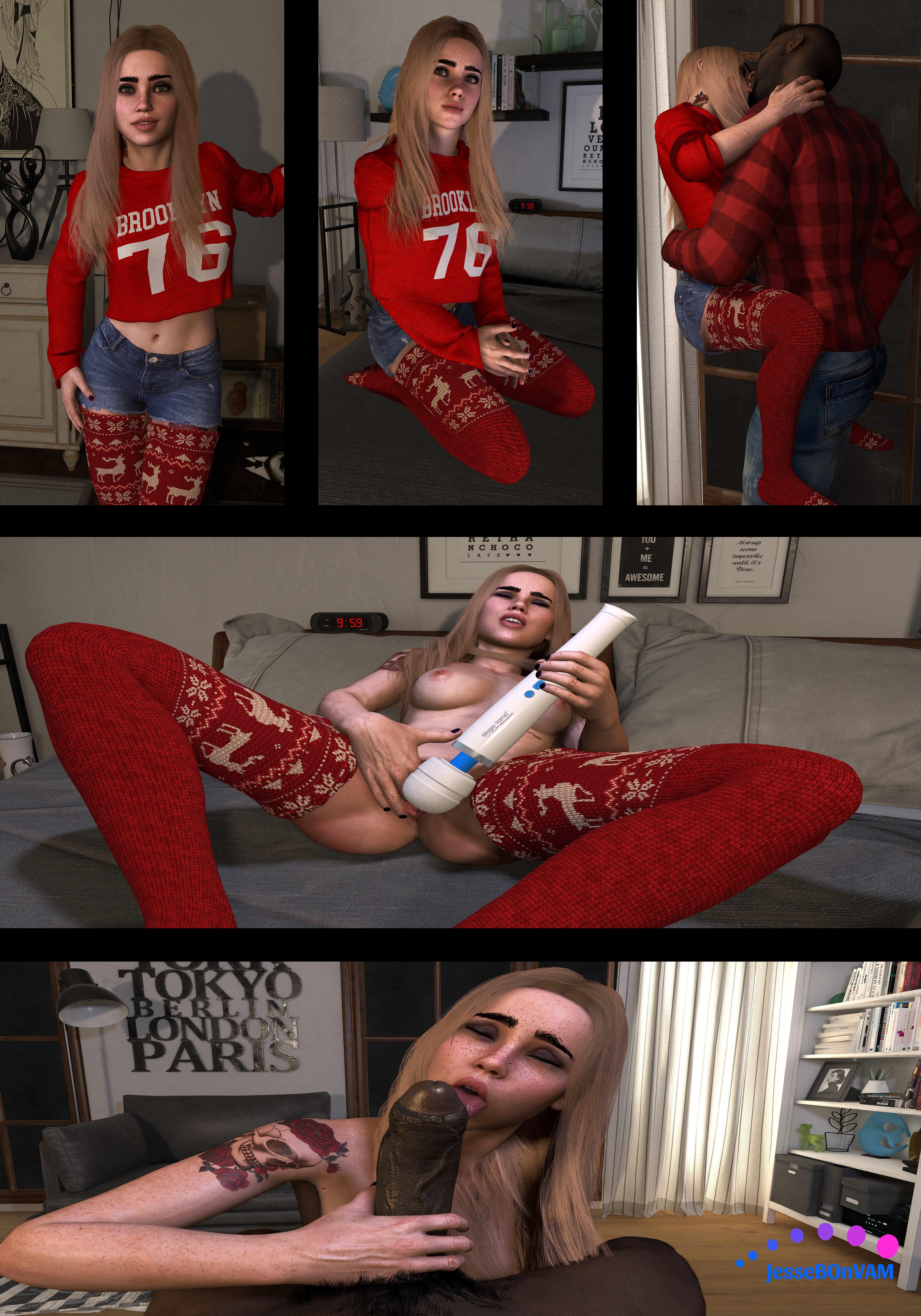 Tariah in her Christmas wear  is doing both solo shoots and masturbation