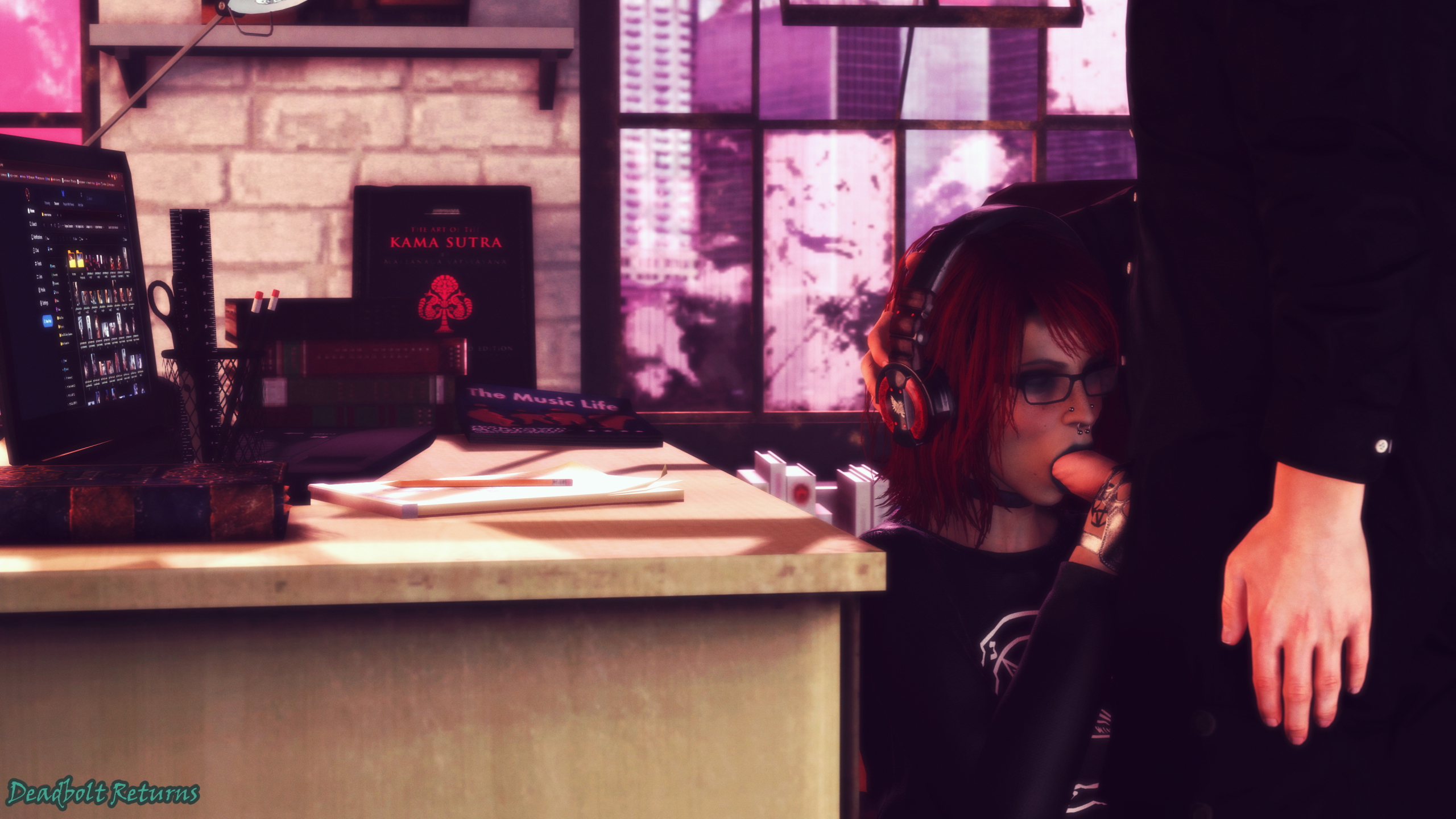 Goth Lofi Girl Heather Morrison Gets Freaky  Heather Morrison Sextape In Hell Original Character Original Series Nsfw Sfm Source Filmmaker 3d Porn 3dnsfw Big Tittied Goth Girlfriend Blowjob Handjob Cunnilingus Standing Doggy Desk Standing Sex 3