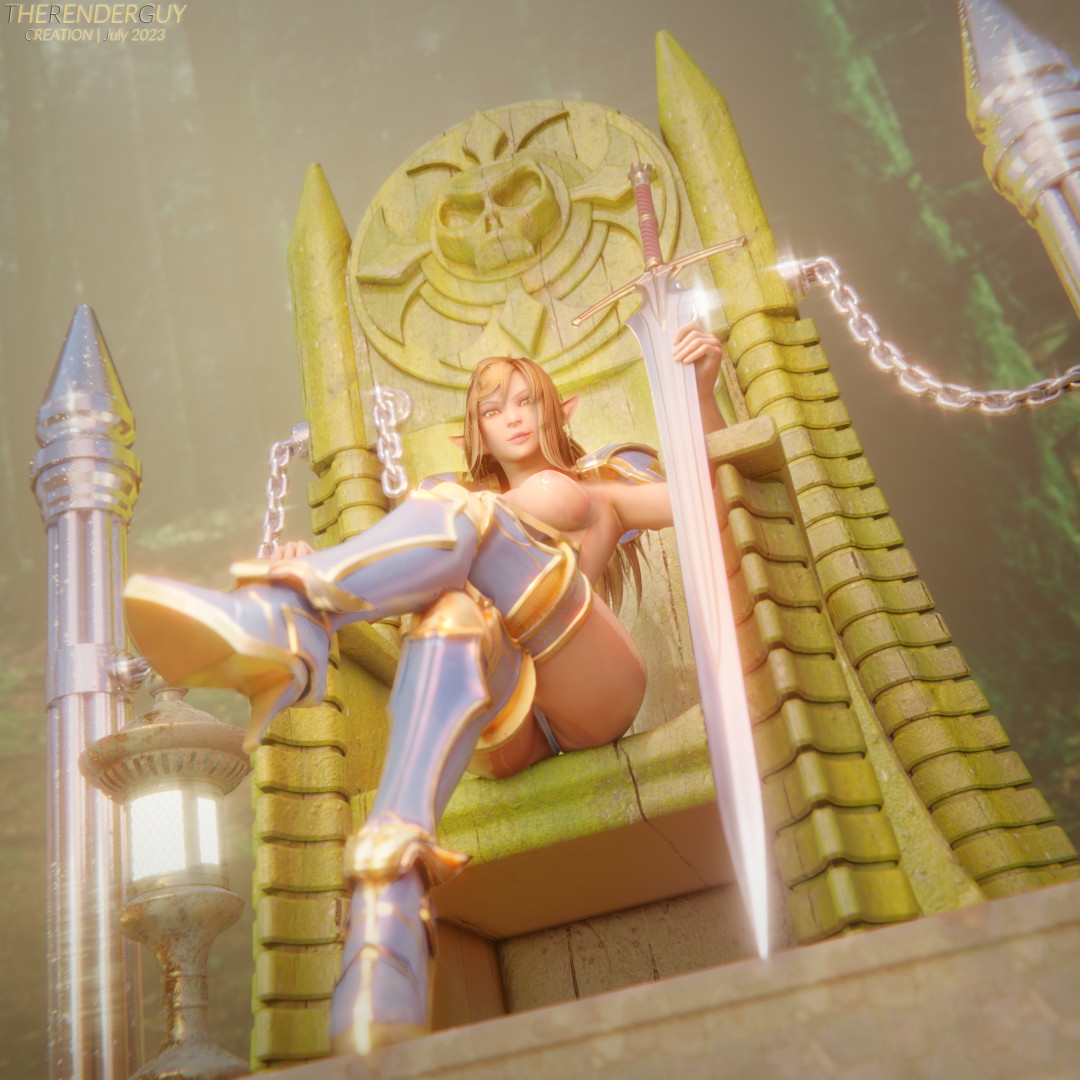 Armored One on the Throne Blue  UHD