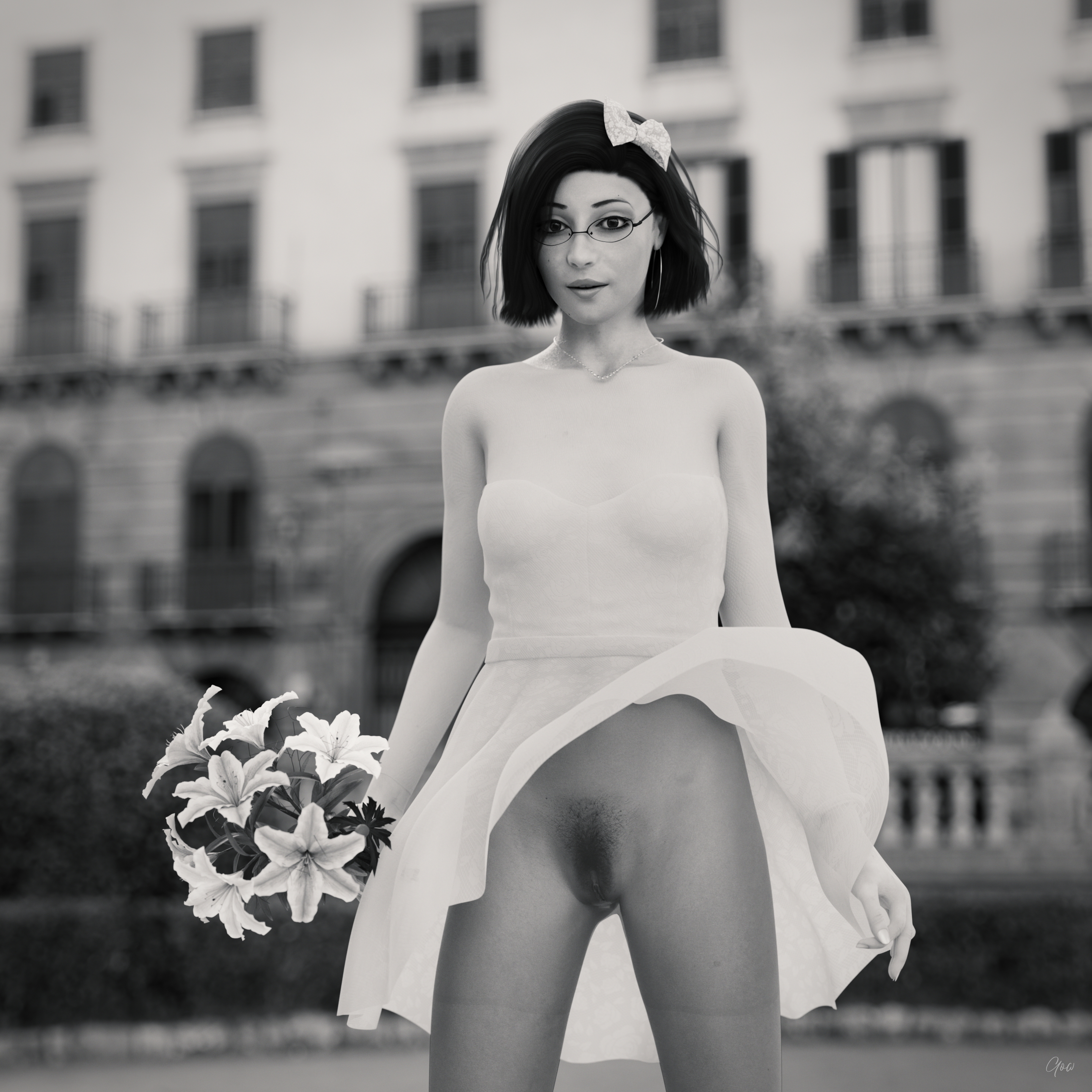 Simple Winds - Part 1 White Horny Milf Party Dress Bride Cosplay Dress Outdoor Tease Skirt Upskirt Spread Legs Standing Pantyhose Nylon Brunette Sexy Brunette Clothed Partially_clothed Wet Pussy No Panties Hairy Pussy Glasses Posing Fantasy