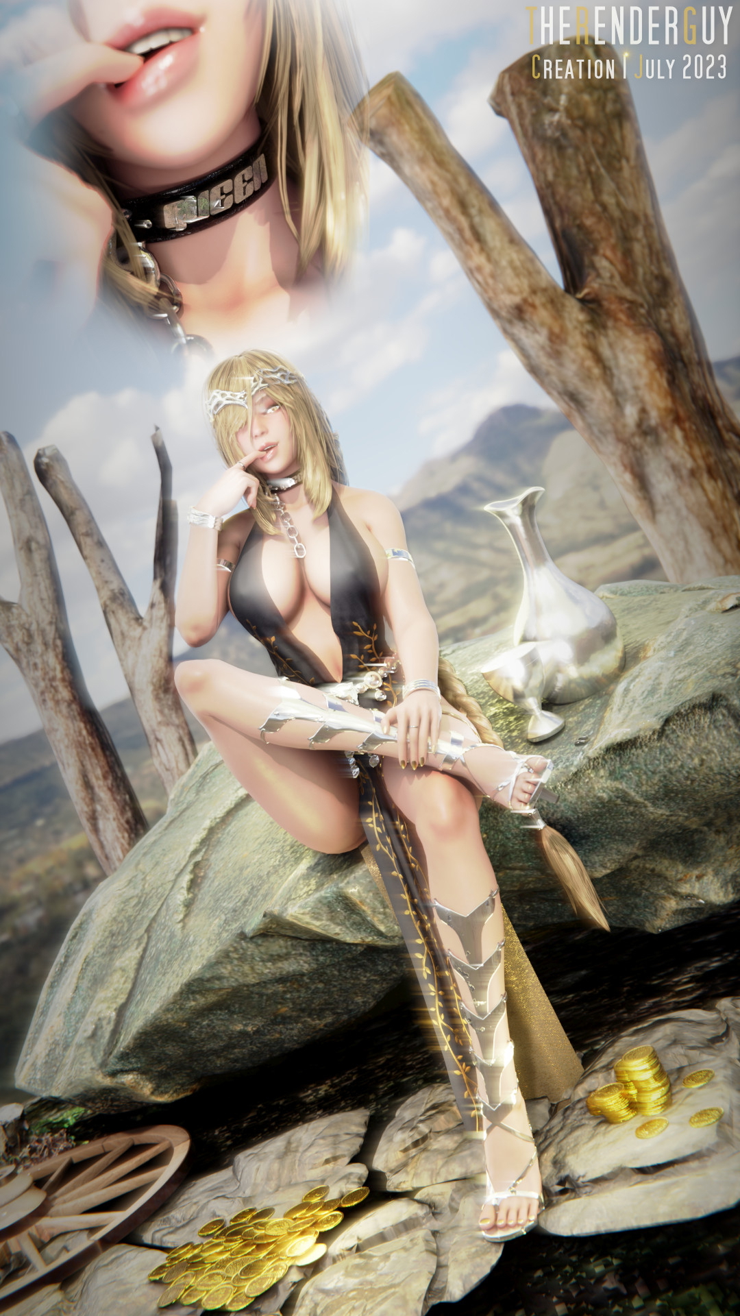 Queen Marika ready for a bit of fun on the road  Silver Dress  UHD