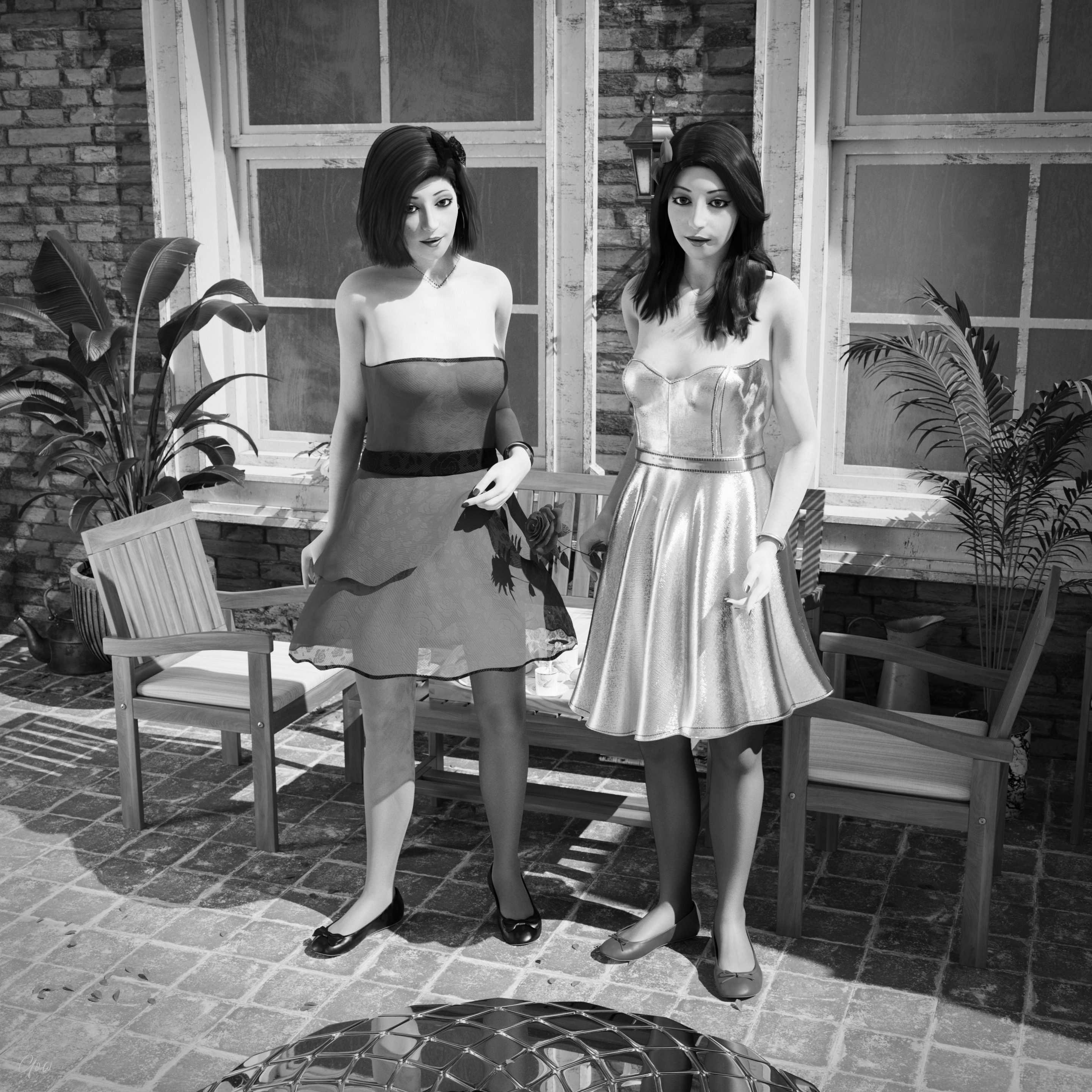 [Pt3] Toys from the future: A magic mirror that shows the future.  Outdoor Upskirt Cosplay Party Dress Clothed Pantyhose Nylon No Panties Mirror Garden Sexy Brunette Milf Wet Pussy Cum Drip Fantasy Toy Magic Sexy Legs Spread Legs Nsfw Hairy Pussy Black And White