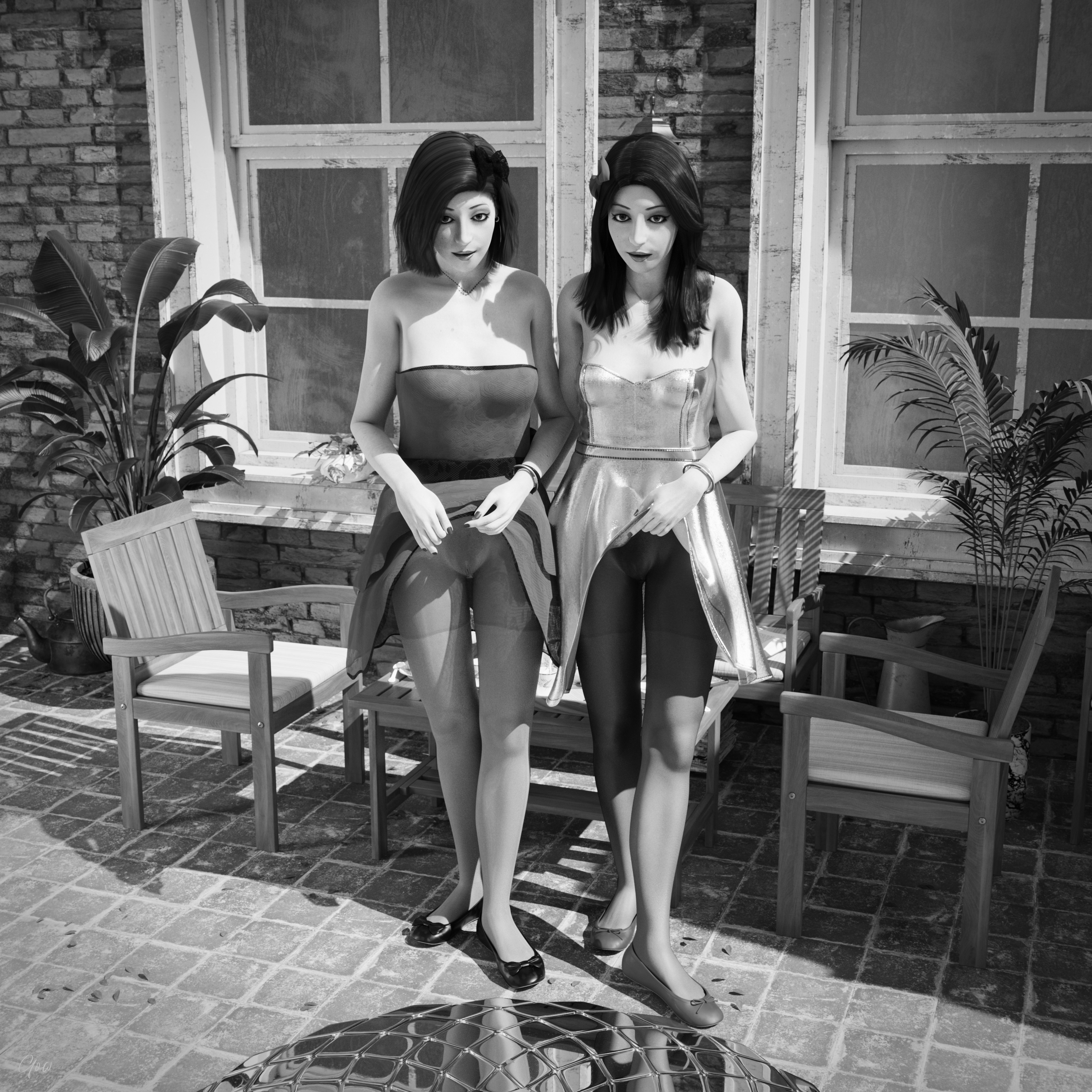 [Pt3] Toys from the future: A magic mirror that shows the future.  Outdoor Upskirt Cosplay Party Dress Clothed Pantyhose Nylon No Panties Mirror Garden Sexy Brunette Milf Wet Pussy Cum Drip Fantasy Toy Magic Sexy Legs Spread Legs Nsfw Hairy Pussy Black And White 4