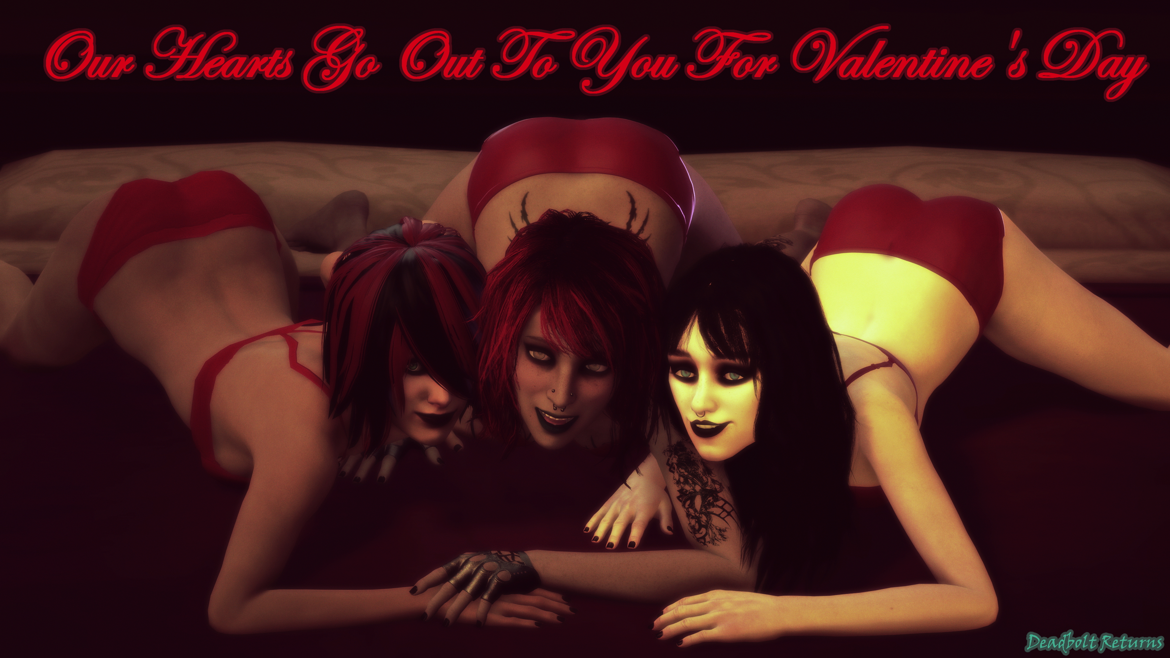 Happy Valentine s Day + New Tattoos (Sextape in Hell) Heather Morrison Chloe Glidewell Sextape In Hell Sfm Source Filmmaker 3dnsfw 3 Girls Nude Red Lingerie 3