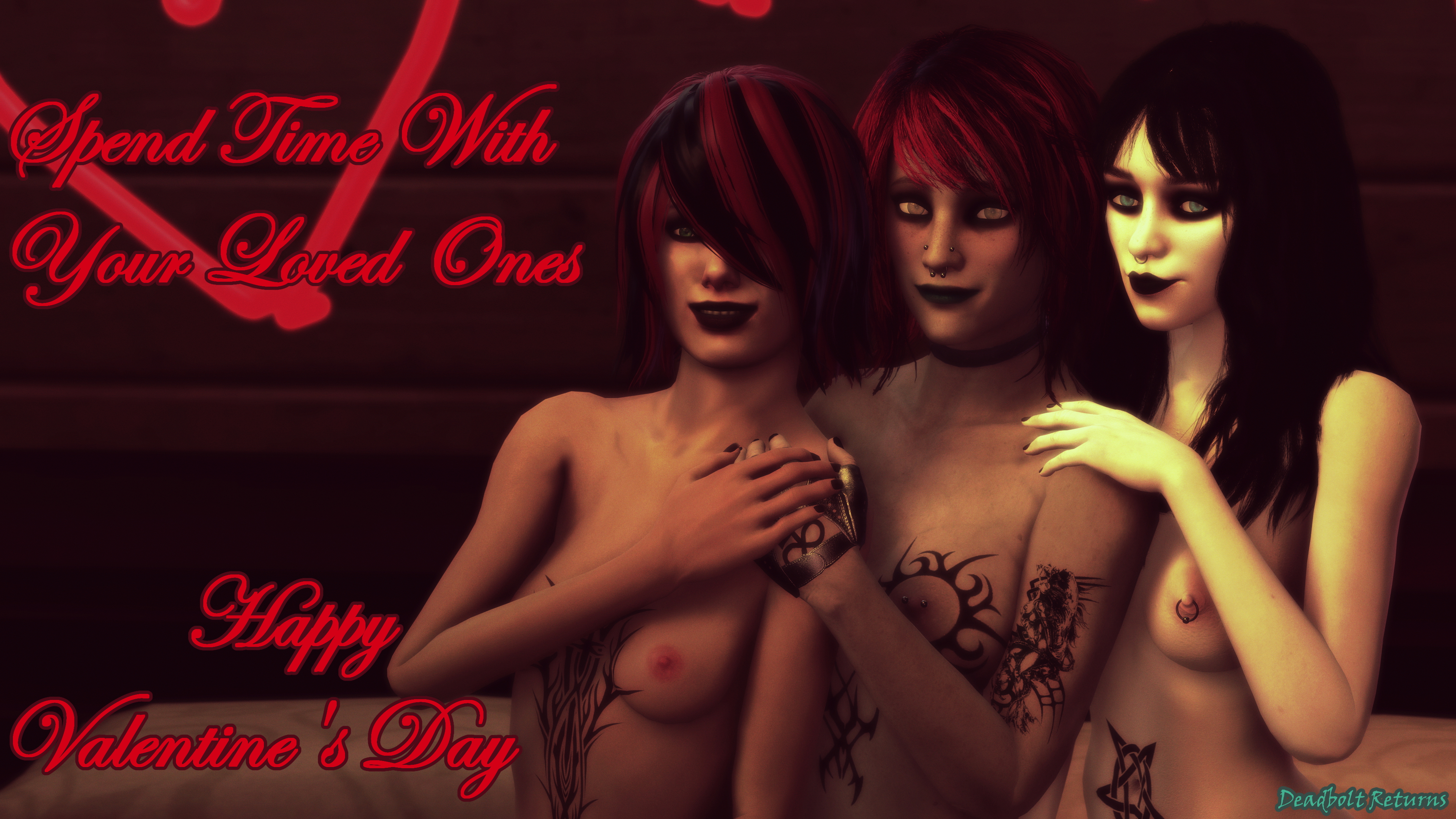 Happy Valentine s Day + New Tattoos (Sextape in Hell) Heather Morrison Chloe Glidewell Sextape In Hell Sfm Source Filmmaker 3dnsfw 3 Girls Nude Red Lingerie 6