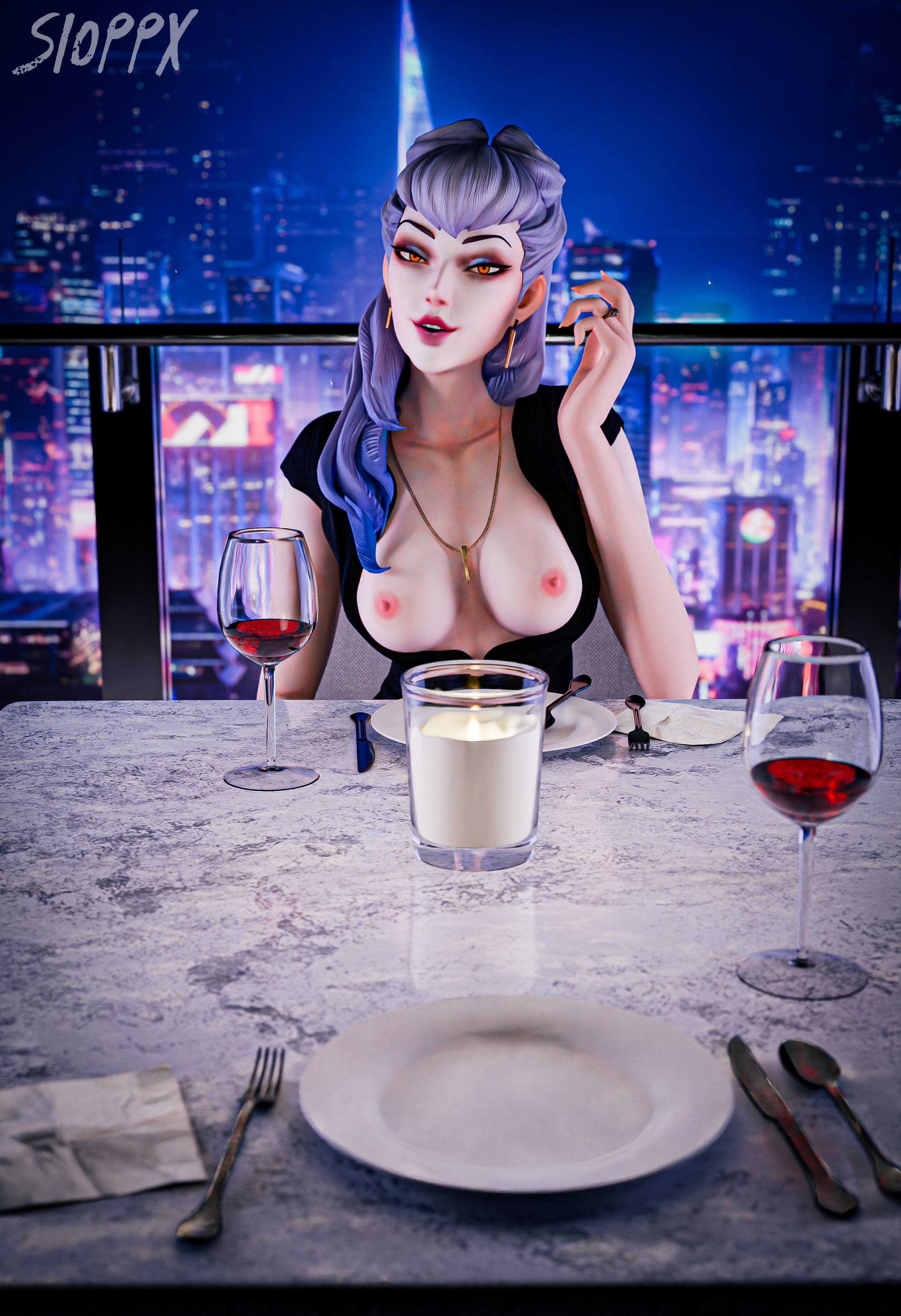 POV: You are on a Valentine s 💝dinner date with KDA  Ahri K/da Ahri K Da Ahri Evelynn K/da Evelynn Akali K/da Akali K/da Kai Sa Seraphine K/da Seraphine League Of Legends Riot Games Blender3d Blowjob 3