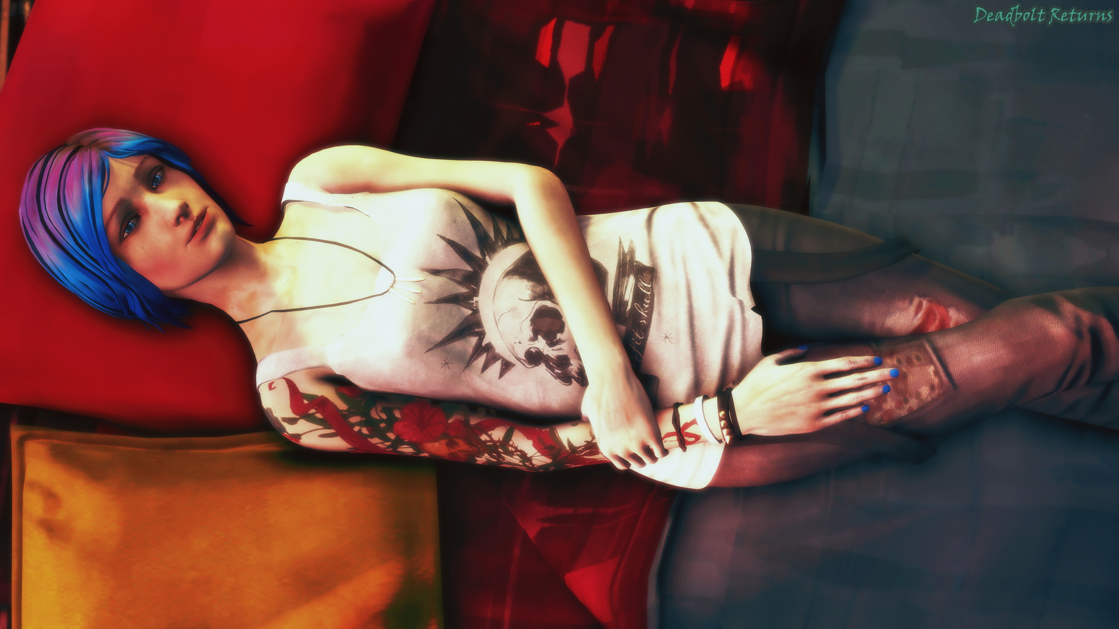 Inside Chloe Price s Bedroom (Life is Strange) Chloe Price Life Is Strange Sfm Source Filmmaker 3d Porn 3dnsfw Blue Hair Blue Eyes Nude Clothed/nude Partially_nude Photoshoot