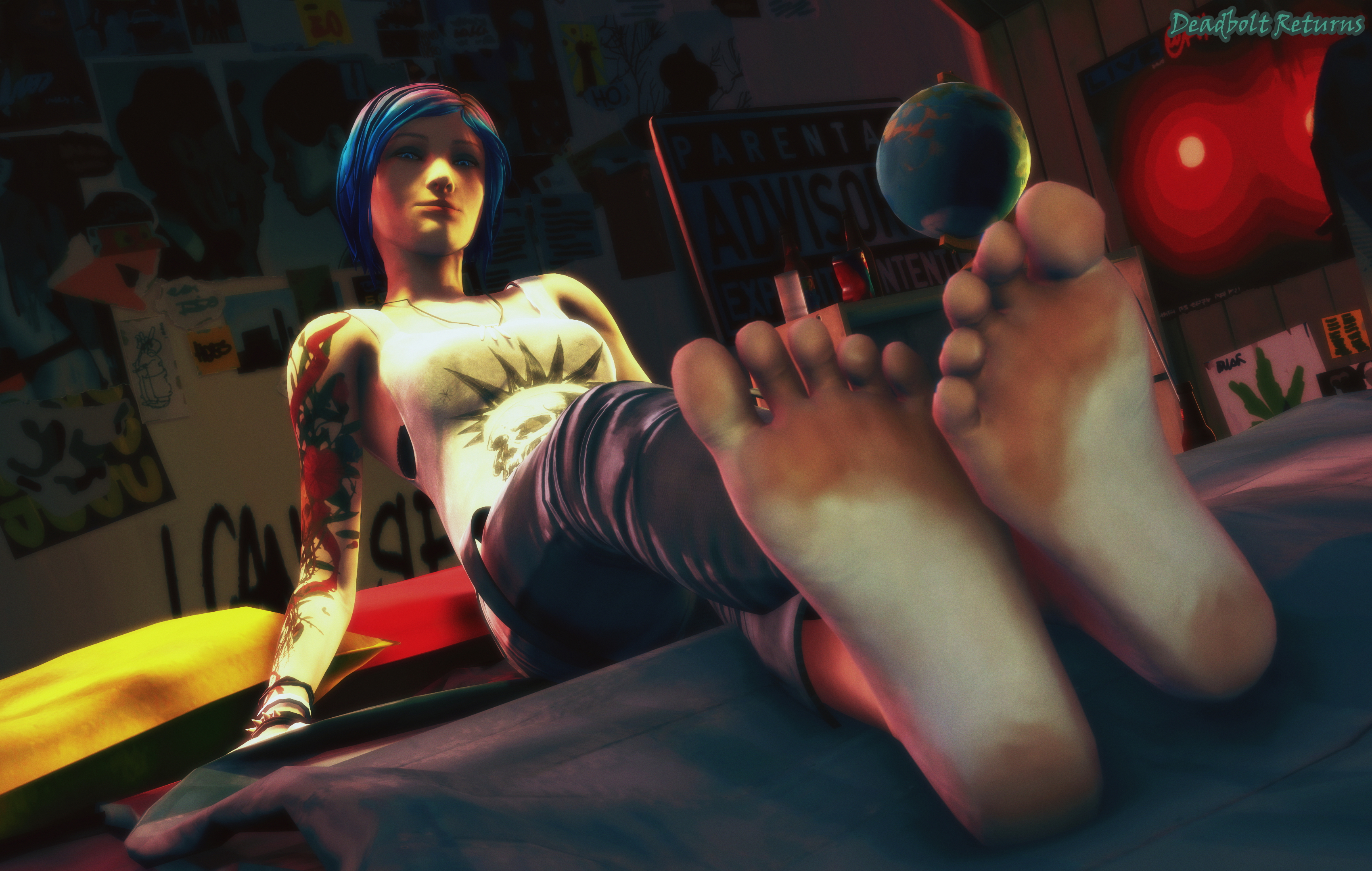 Inside Chloe Price s Bedroom (Life is Strange) Chloe Price Life Is Strange Sfm Source Filmmaker 3d Porn 3dnsfw Blue Hair Blue Eyes Nude Clothed/nude Partially_nude Photoshoot 2