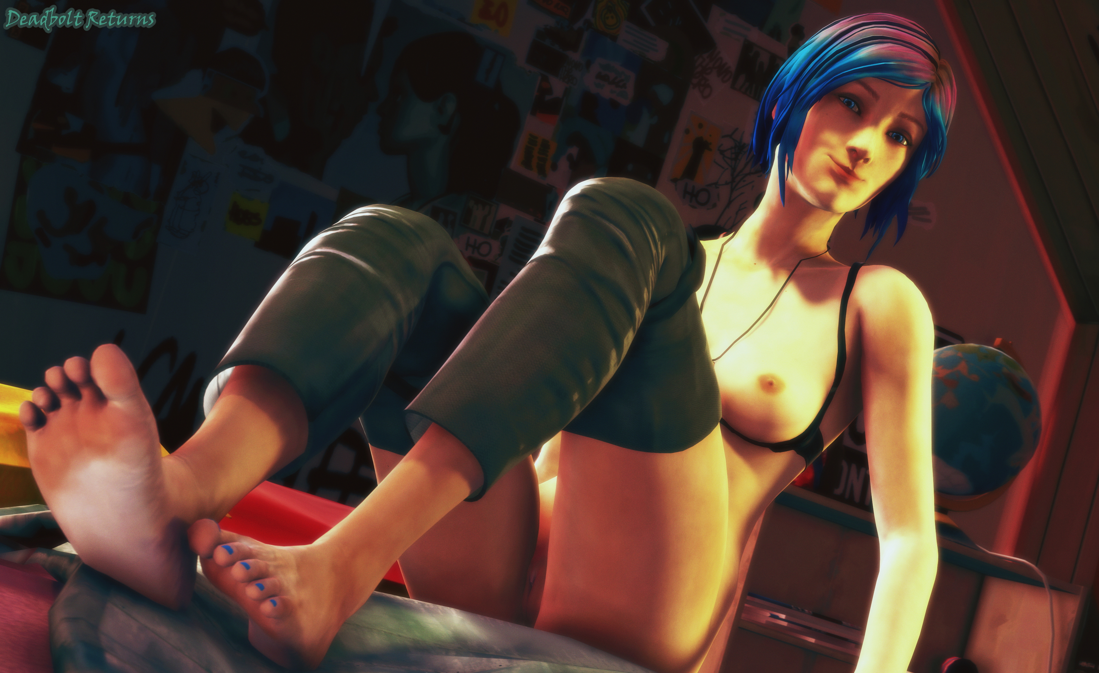 Inside Chloe Price s Bedroom (Life is Strange) Chloe Price Life Is Strange Sfm Source Filmmaker 3d Porn 3dnsfw Blue Hair Blue Eyes Nude Clothed/nude Partially_nude Photoshoot 6