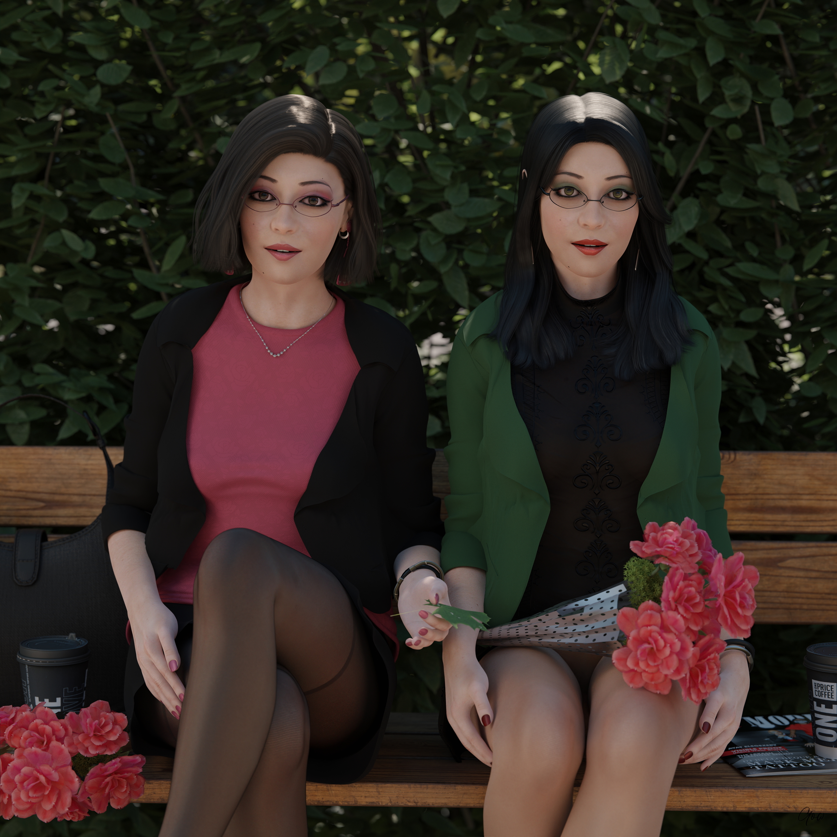 8th not late - Pantyhose Flashing Outdoor (teaser set)  Pantyhose Nylon Outdoor Flashing Tease No Panties High Heels Office_lady Milf Horny Skirt Upskirt Teaser Hairy Pussy Sexy Brunette Clothed Secretary Flower Sitting 6