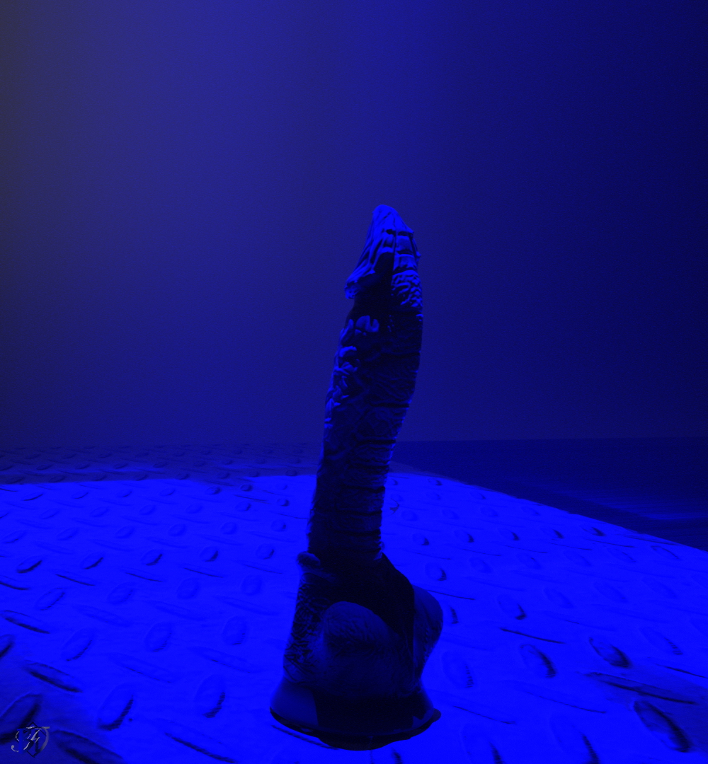 Closer Oc Blue Female Solo Pinup Pubic Hair Blue Hair Dildo Baddragon Stockings Lingerie