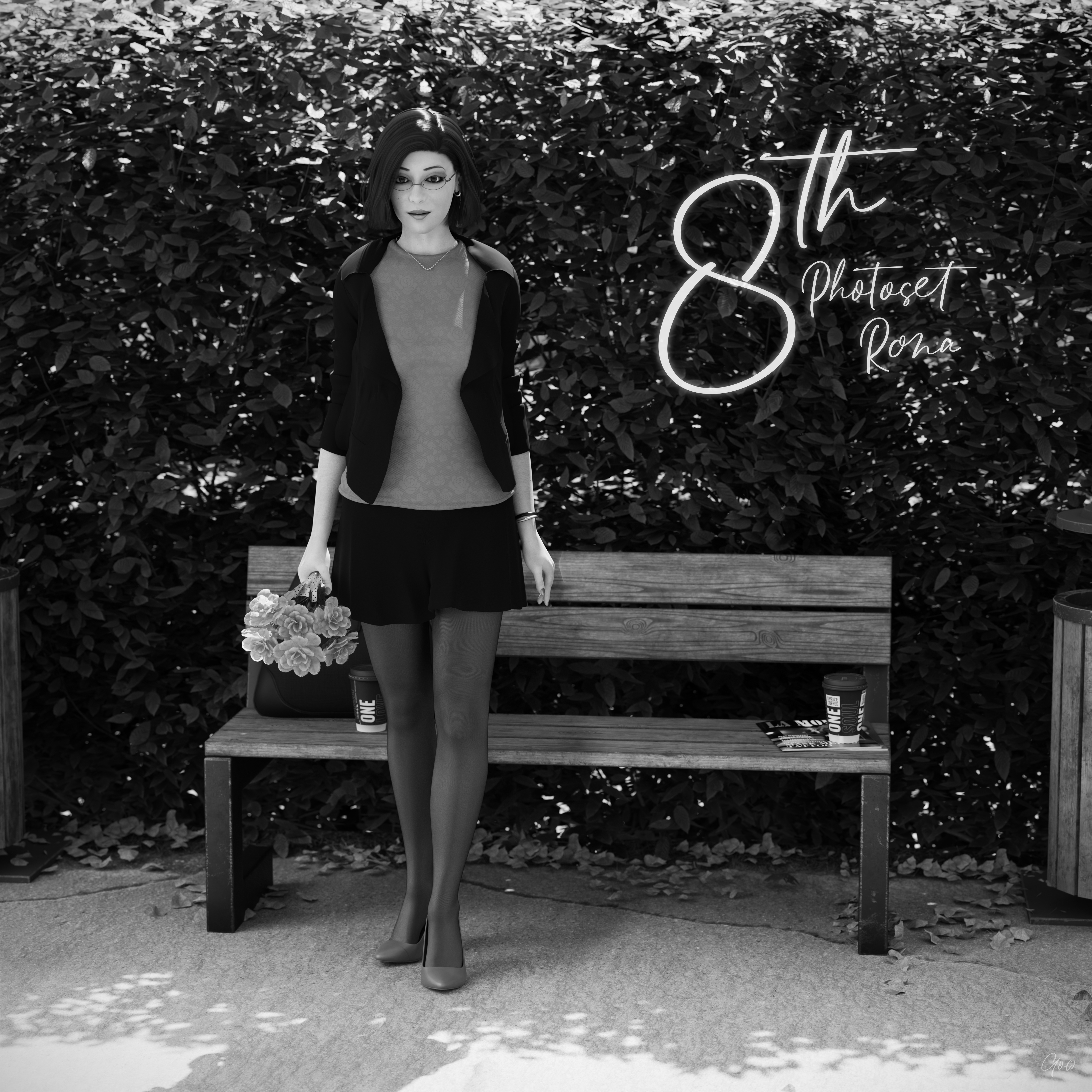 8th - Rona s leg tease. (Seamless Pantyhose  Nylon  Black and white photo set)  Black And White Sexy Brunette Milf Hairy Pussy Horny Secretary Office_lady Outdoor Posing Legs Tease Wet Pussy Sitting Standing Outfit Skirt Upskirt Spread Legs Clothed Pantyhose Nylon High Heels Uniform