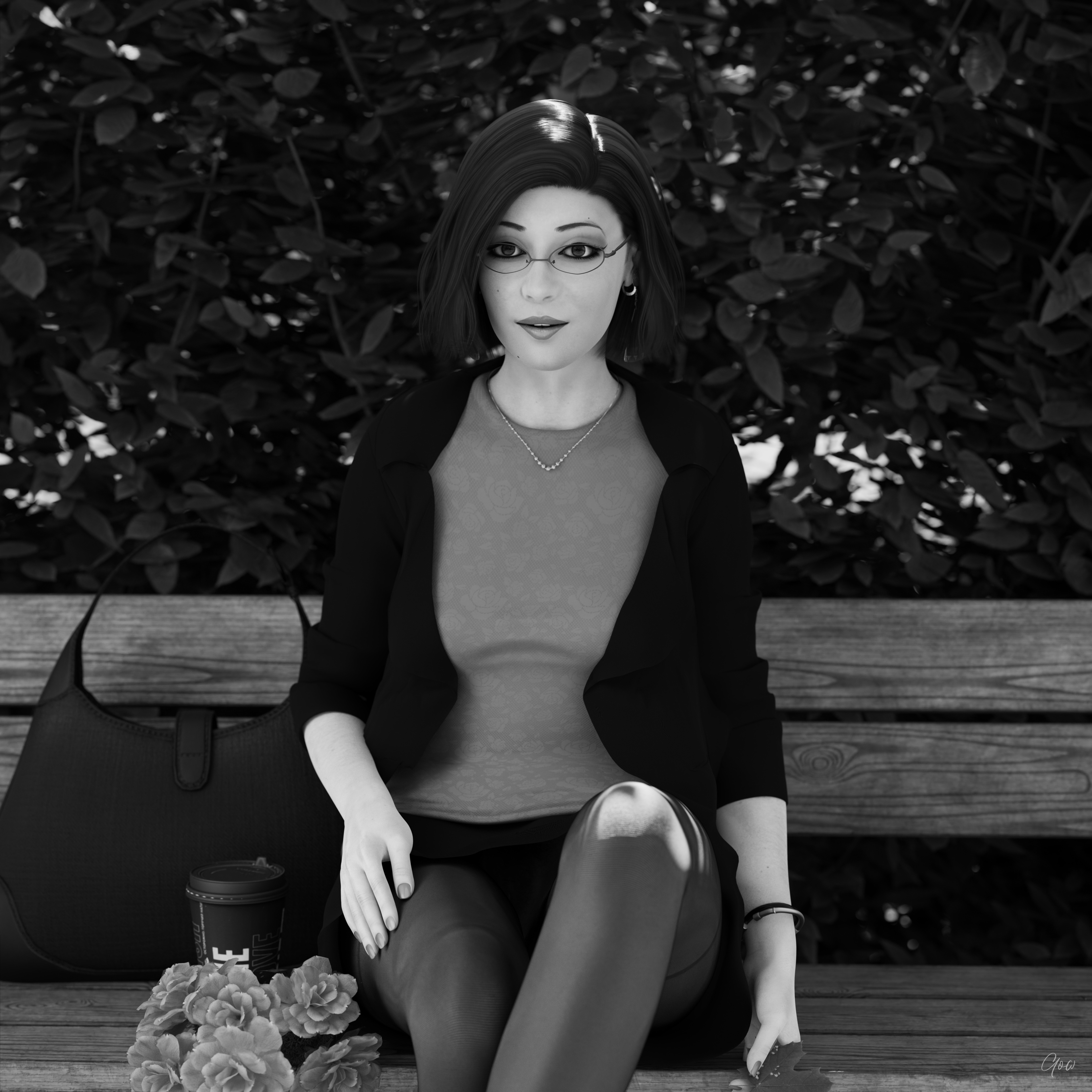 8th - Rona s leg tease. (Seamless Pantyhose  Nylon  Black and white photo set)  Black And White Sexy Brunette Milf Hairy Pussy Horny Secretary Office_lady Outdoor Posing Legs Tease Wet Pussy Sitting Standing Outfit Skirt Upskirt Spread Legs Clothed Pantyhose Nylon High Heels Uniform 5