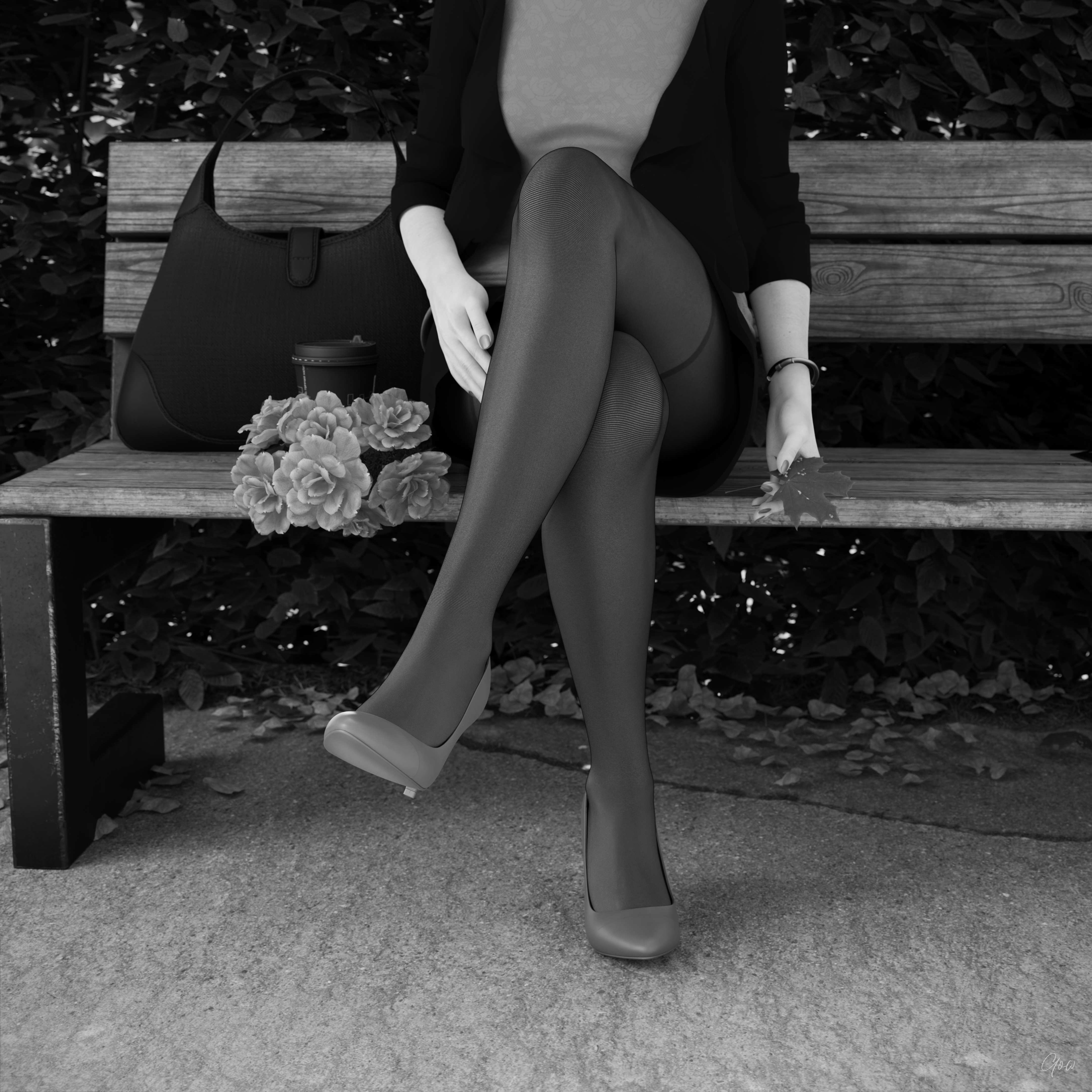 8th - Rona s leg tease. (Seamless Pantyhose  Nylon  Black and white photo set)  Black And White Sexy Brunette Milf Hairy Pussy Horny Secretary Office_lady Outdoor Posing Legs Tease Wet Pussy Sitting Standing Outfit Skirt Upskirt Spread Legs Clothed Pantyhose Nylon High Heels Uniform 6