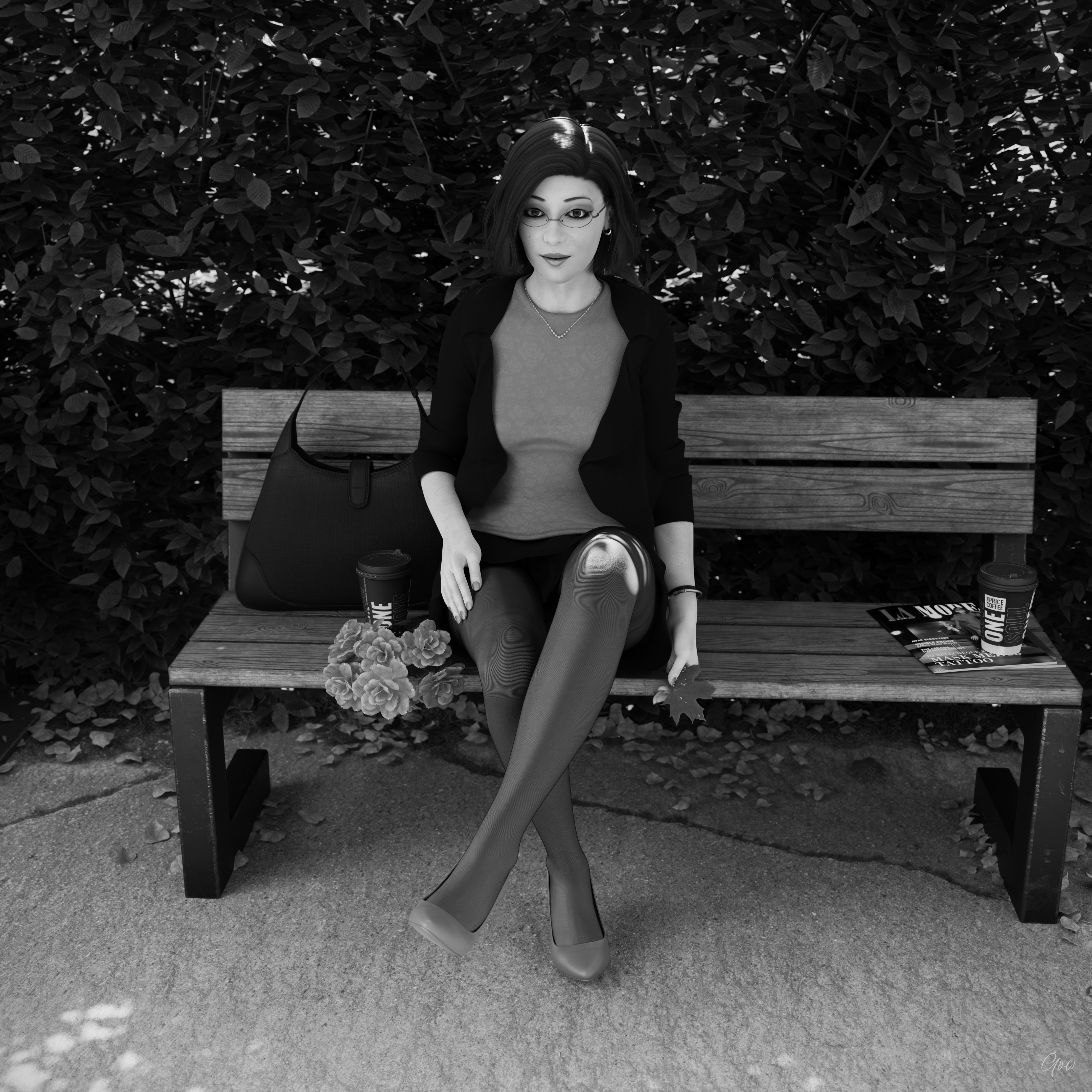 8th - Rona s leg tease. (Seamless Pantyhose  Nylon  Black and white photo set)  Black And White Sexy Brunette Milf Hairy Pussy Horny Secretary Office_lady Outdoor Posing Legs Tease Wet Pussy Sitting Standing Outfit Skirt Upskirt Spread Legs Clothed Pantyhose Nylon High Heels Uniform 8