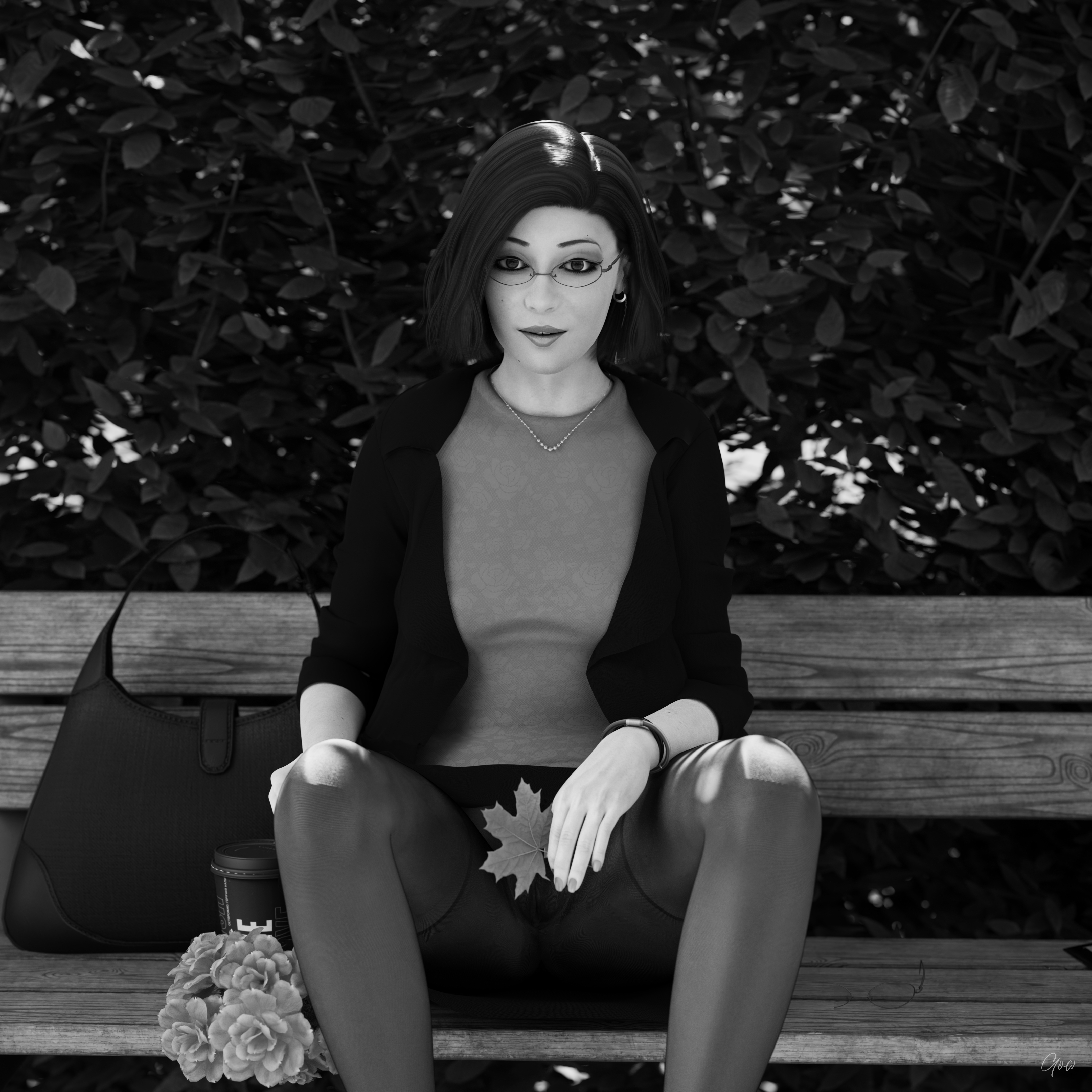8th - Rona s leg tease. (Seamless Pantyhose  Nylon  Black and white photo set)  Black And White Sexy Brunette Milf Hairy Pussy Horny Secretary Office_lady Outdoor Posing Legs Tease Wet Pussy Sitting Standing Outfit Skirt Upskirt Spread Legs Clothed Pantyhose Nylon High Heels Uniform 10
