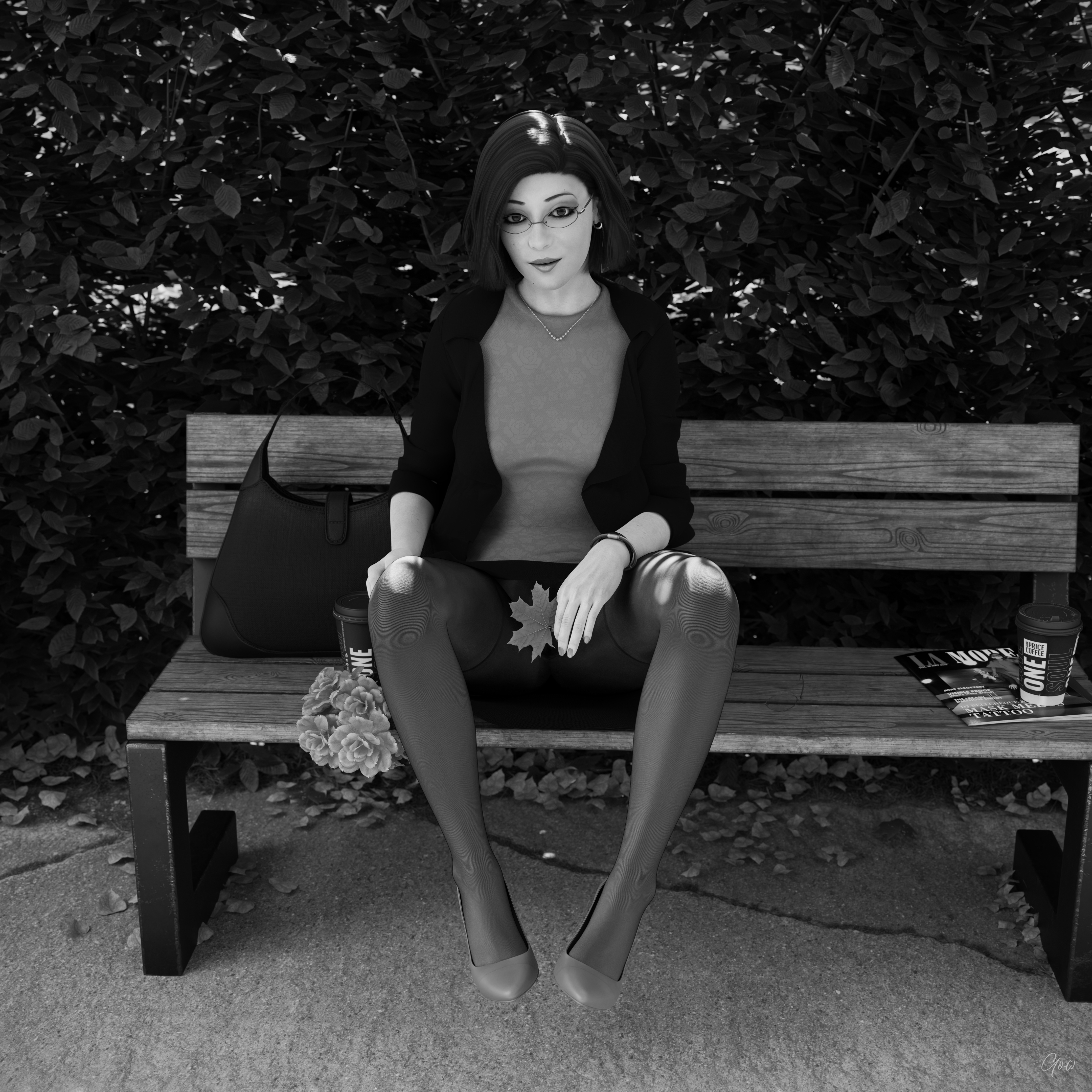 8th - Rona s leg tease. (Seamless Pantyhose  Nylon  Black and white photo set)  Black And White Sexy Brunette Milf Hairy Pussy Horny Secretary Office_lady Outdoor Posing Legs Tease Wet Pussy Sitting Standing Outfit Skirt Upskirt Spread Legs Clothed Pantyhose Nylon High Heels Uniform 11