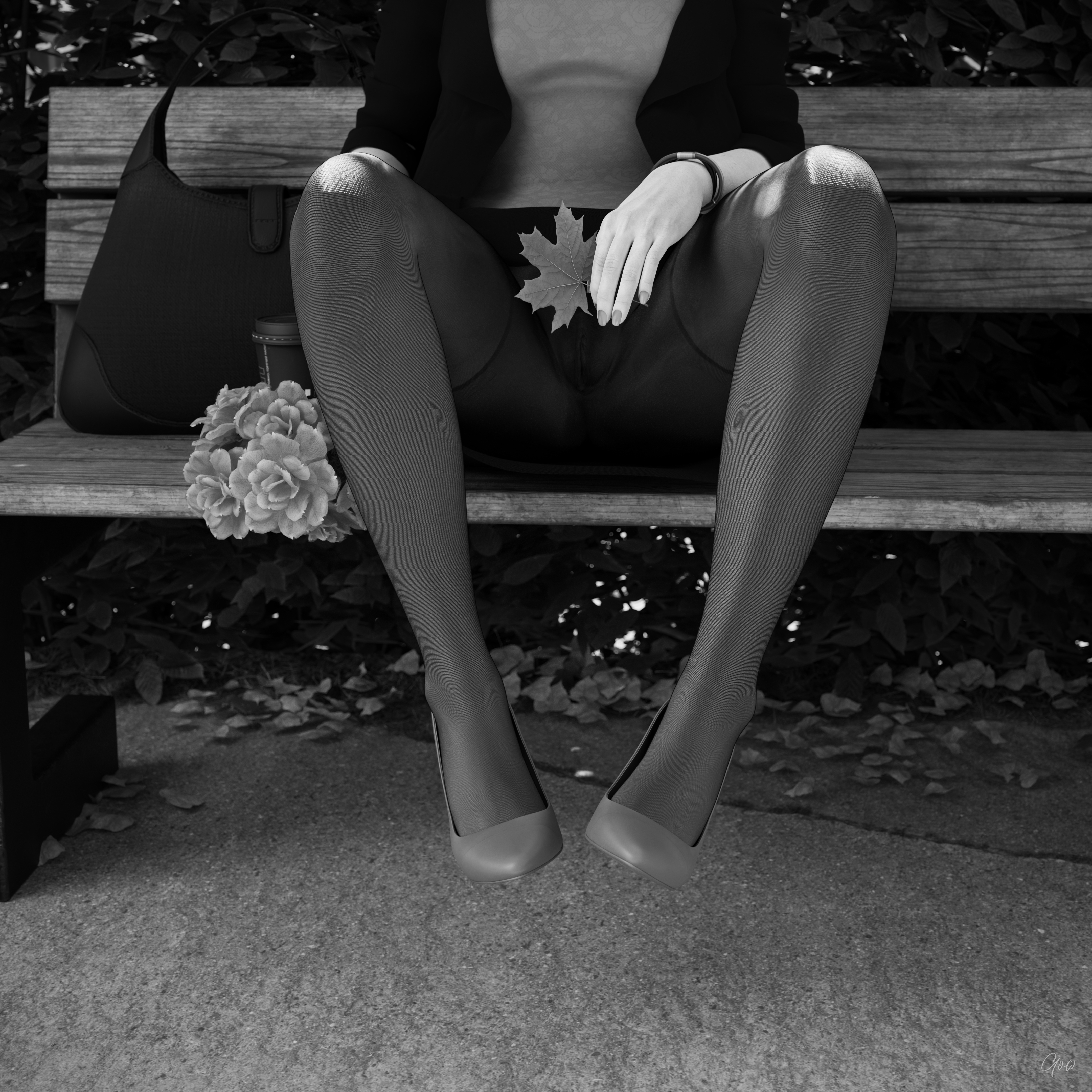 8th - Rona s leg tease. (Seamless Pantyhose  Nylon  Black and white photo set)  Black And White Sexy Brunette Milf Hairy Pussy Horny Secretary Office_lady Outdoor Posing Legs Tease Wet Pussy Sitting Standing Outfit Skirt Upskirt Spread Legs Clothed Pantyhose Nylon High Heels Uniform 12