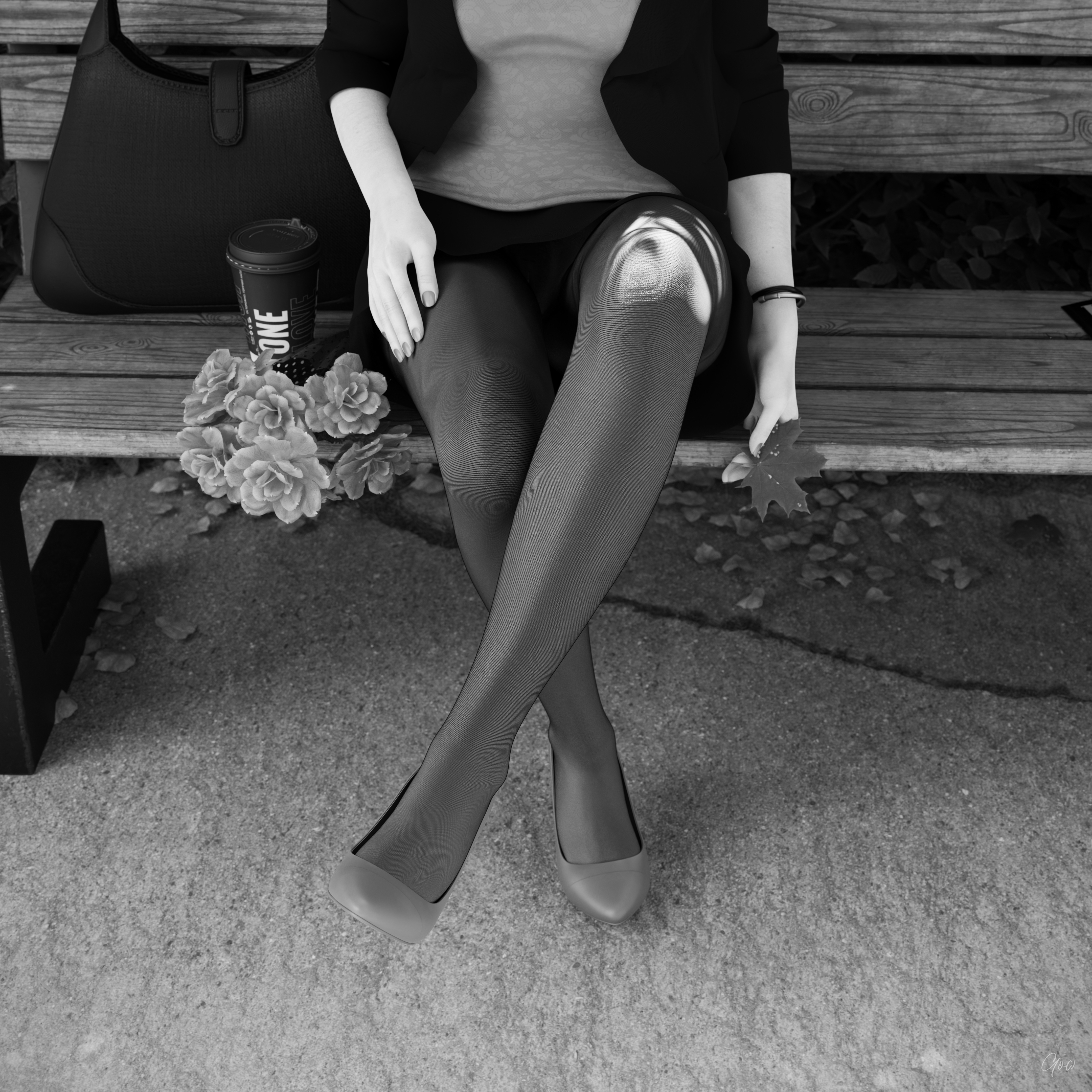 8th - Rona s leg tease. (Seamless Pantyhose  Nylon  Black and white photo set)  Black And White Sexy Brunette Milf Hairy Pussy Horny Secretary Office_lady Outdoor Posing Legs Tease Wet Pussy Sitting Standing Outfit Skirt Upskirt Spread Legs Clothed Pantyhose Nylon High Heels Uniform 14