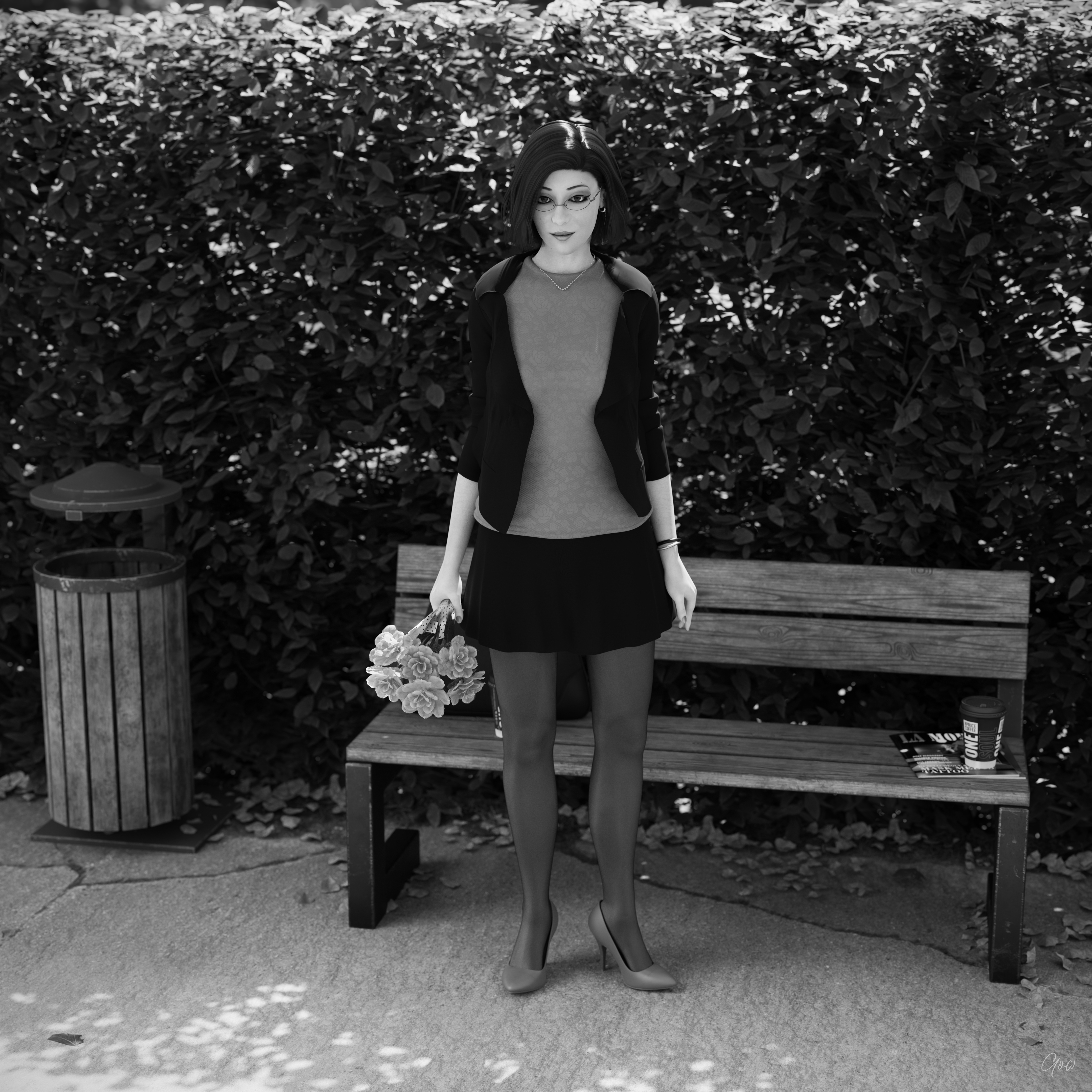 8th - Rona s leg tease. (Seamless Pantyhose  Nylon  Black and white photo set)  Black And White Sexy Brunette Milf Hairy Pussy Horny Secretary Office_lady Outdoor Posing Legs Tease Wet Pussy Sitting Standing Outfit Skirt Upskirt Spread Legs Clothed Pantyhose Nylon High Heels Uniform 20