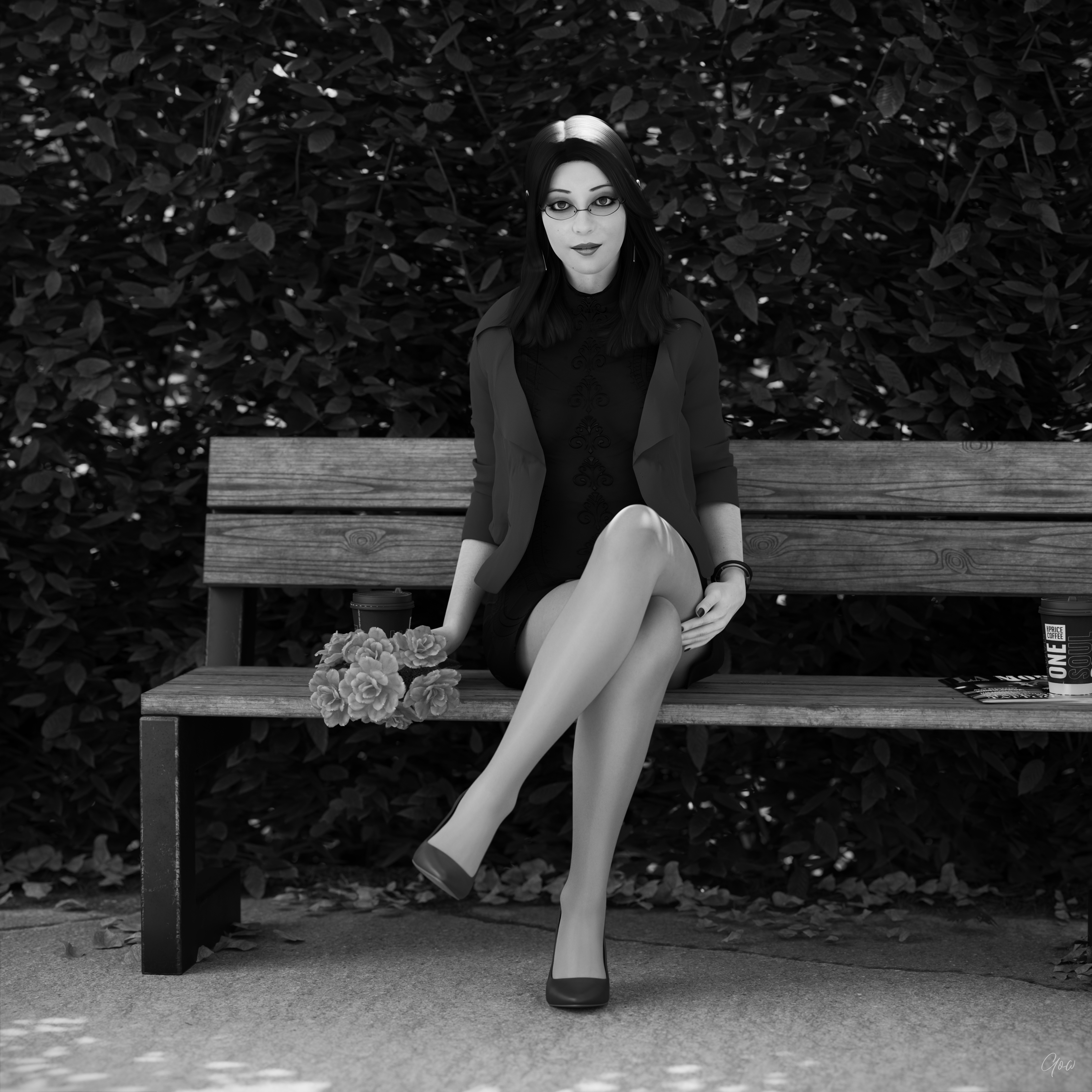 8th - Tiffany s leg tease. (Seamless Pantyhose  Nylon  Black and white photo set)  Black And White Sexy Brunette Milf Hairy Pussy Horny Secretary Office_lady Outdoor Posing Legs Tease Wet Pussy Sitting Standing Outfit Skirt Upskirt Spread Legs Clothed Pantyhose Nylon High Heels Uniform 5