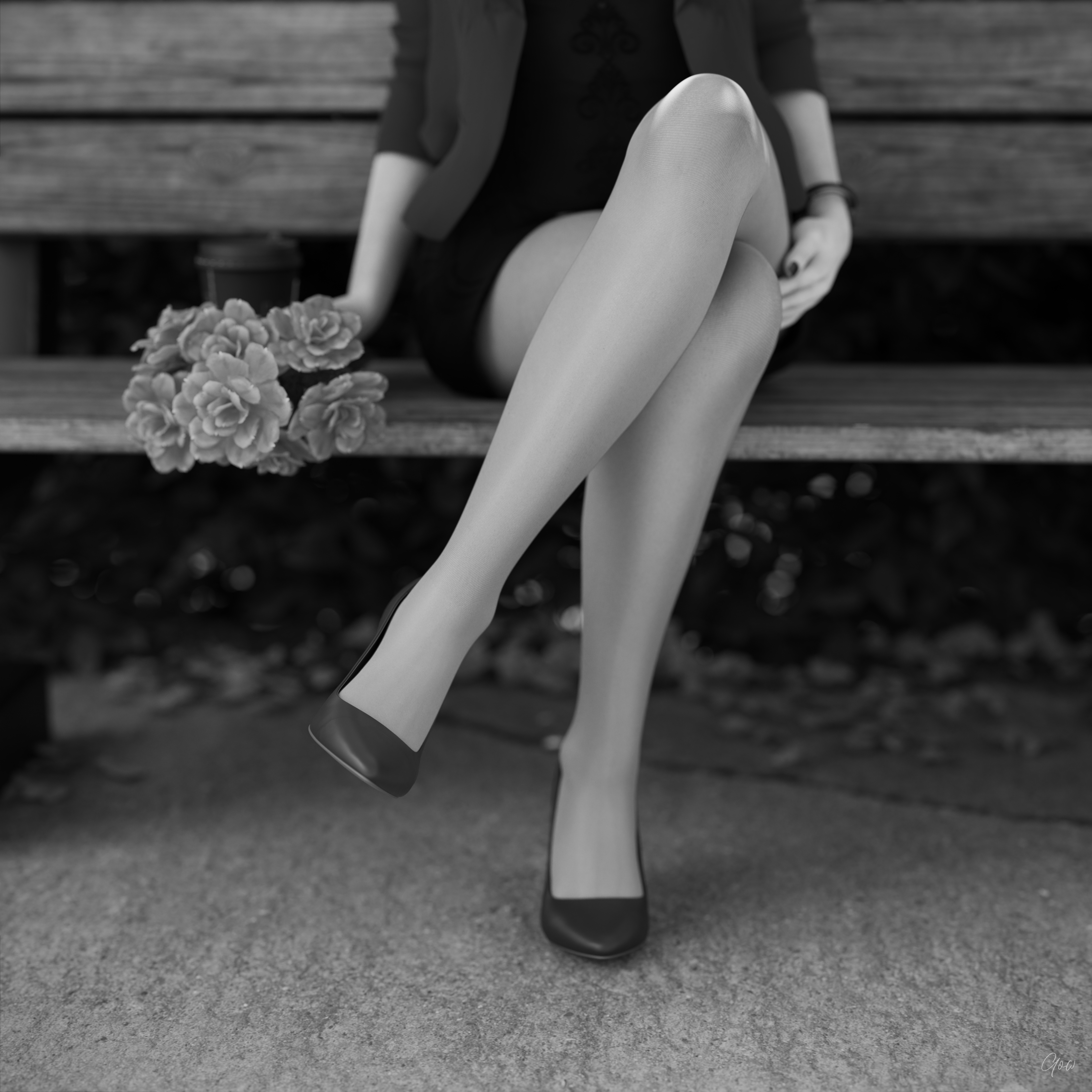 8th - Tiffany s leg tease. (Seamless Pantyhose  Nylon  Black and white photo set)  Black And White Sexy Brunette Milf Hairy Pussy Horny Secretary Office_lady Outdoor Posing Legs Tease Wet Pussy Sitting Standing Outfit Skirt Upskirt Spread Legs Clothed Pantyhose Nylon High Heels Uniform 7