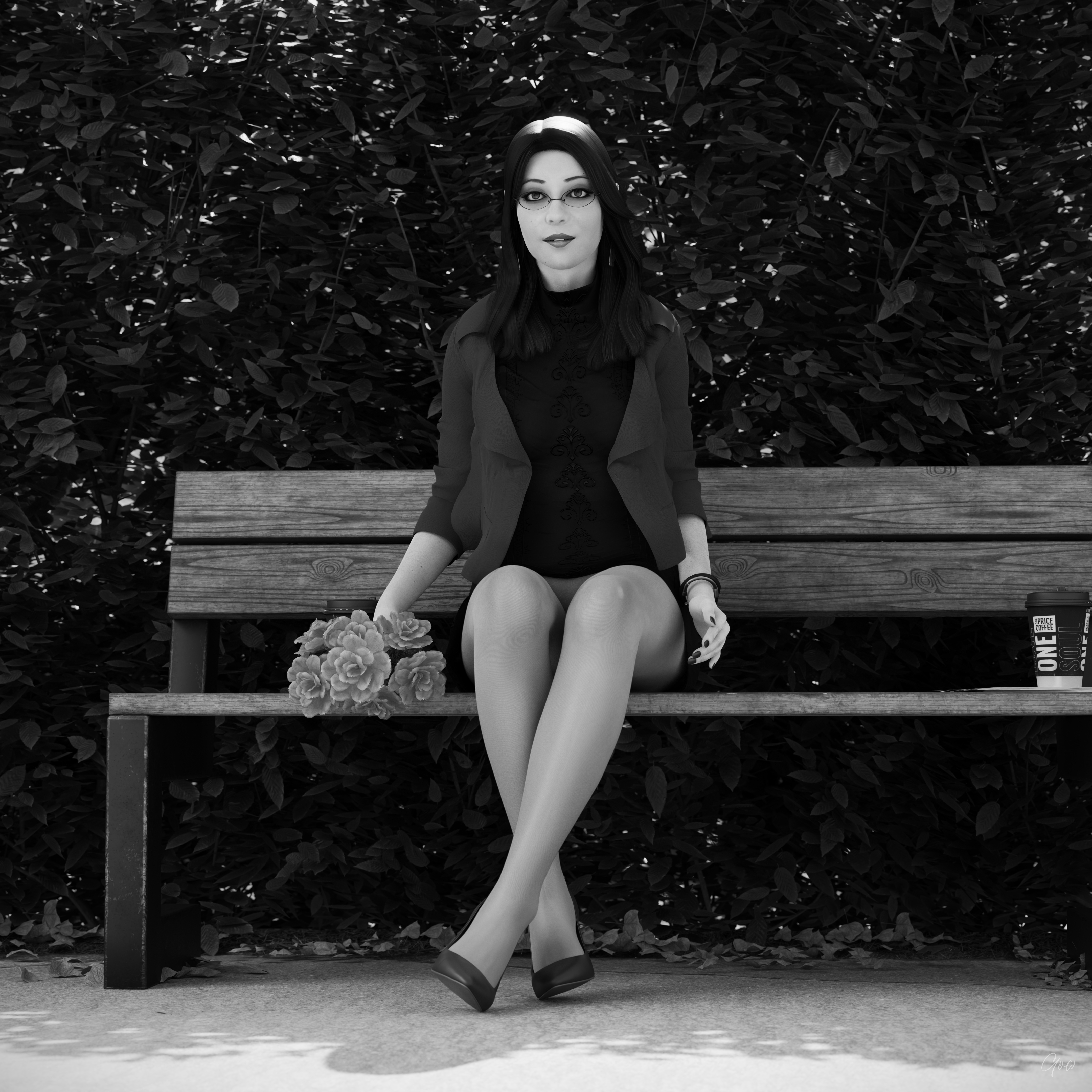 8th - Tiffany s leg tease. (Seamless Pantyhose  Nylon  Black and white photo set)  Black And White Sexy Brunette Milf Hairy Pussy Horny Secretary Office_lady Outdoor Posing Legs Tease Wet Pussy Sitting Standing Outfit Skirt Upskirt Spread Legs Clothed Pantyhose Nylon High Heels Uniform 9