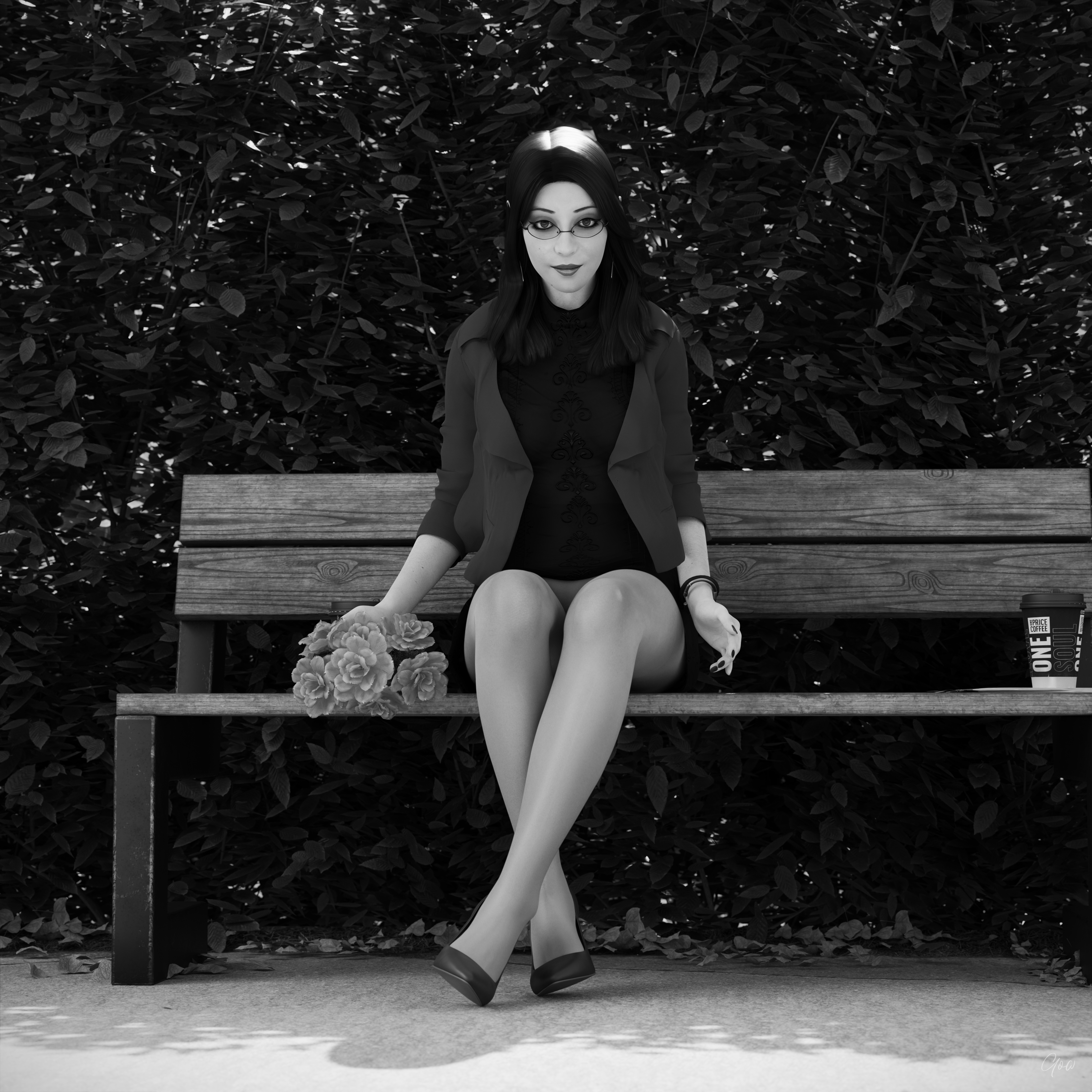 8th - Tiffany s leg tease. (Seamless Pantyhose  Nylon  Black and white photo set)  Black And White Sexy Brunette Milf Hairy Pussy Horny Secretary Office_lady Outdoor Posing Legs Tease Wet Pussy Sitting Standing Outfit Skirt Upskirt Spread Legs Clothed Pantyhose Nylon High Heels Uniform 12