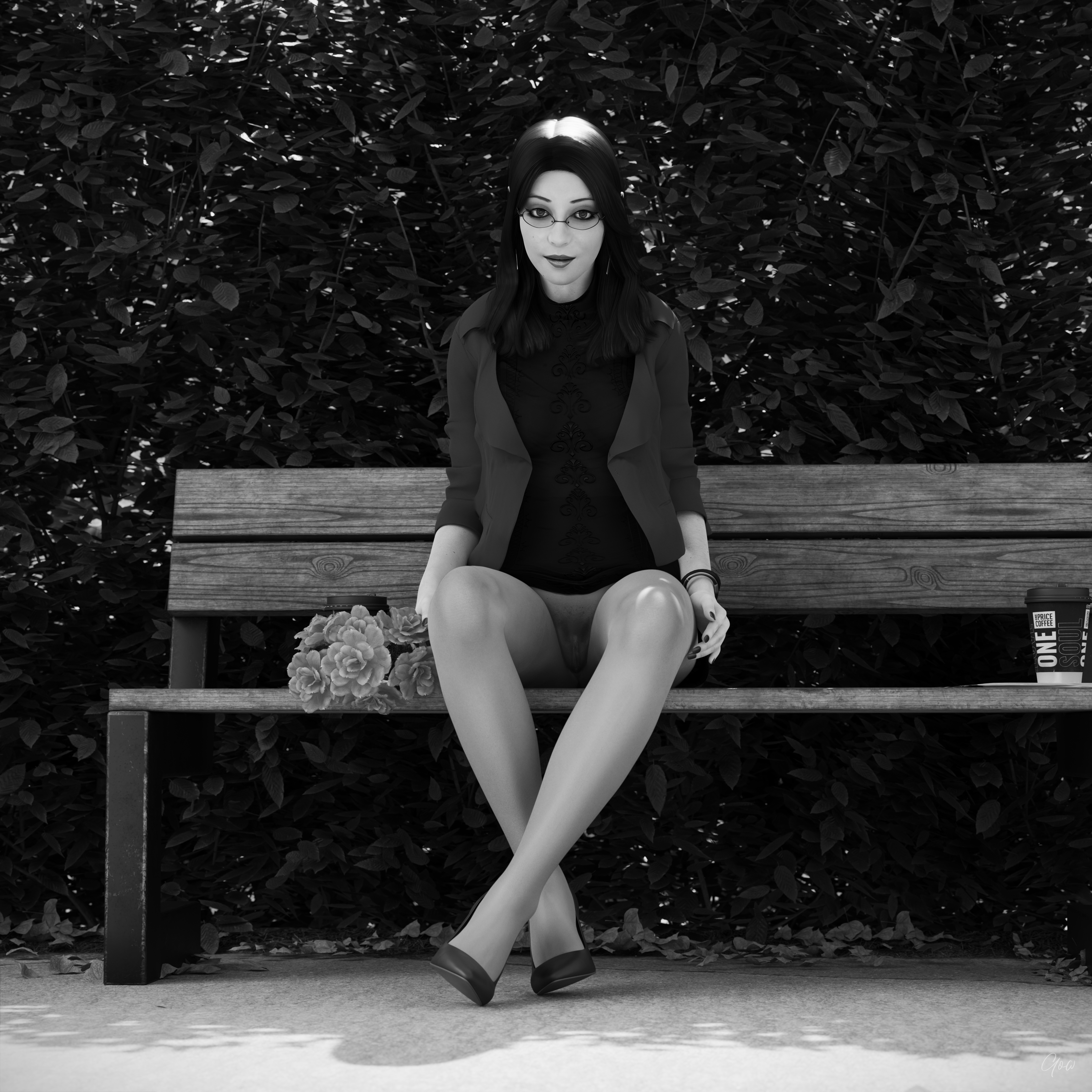 8th - Tiffany s leg tease. (Seamless Pantyhose  Nylon  Black and white photo set)  Black And White Sexy Brunette Milf Hairy Pussy Horny Secretary Office_lady Outdoor Posing Legs Tease Wet Pussy Sitting Standing Outfit Skirt Upskirt Spread Legs Clothed Pantyhose Nylon High Heels Uniform 13