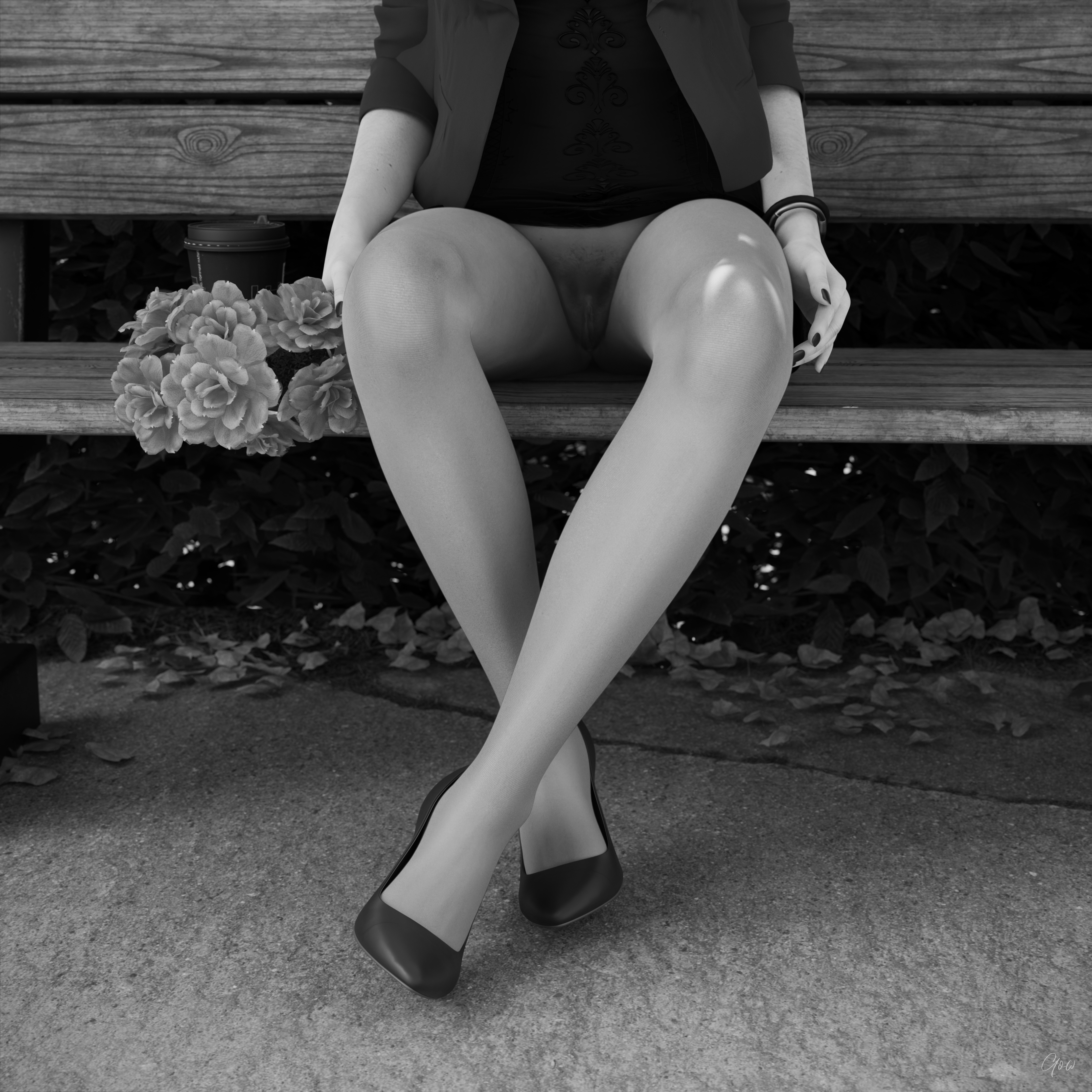 8th - Tiffany s leg tease. (Seamless Pantyhose  Nylon  Black and white photo set)  Black And White Sexy Brunette Milf Hairy Pussy Horny Secretary Office_lady Outdoor Posing Legs Tease Wet Pussy Sitting Standing Outfit Skirt Upskirt Spread Legs Clothed Pantyhose Nylon High Heels Uniform 14
