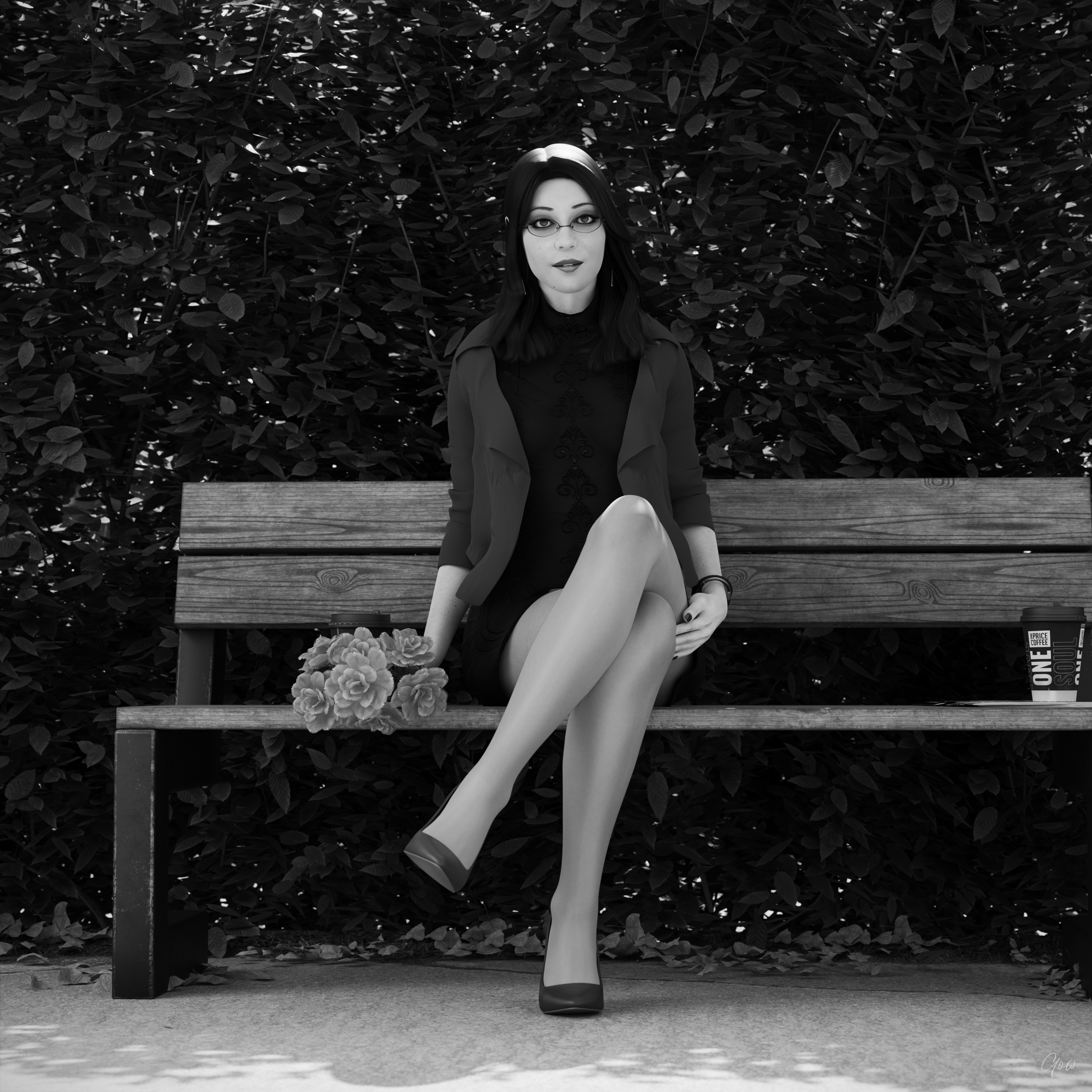 8th - Tiffany s leg tease. (Seamless Pantyhose  Nylon  Black and white photo set)  Black And White Sexy Brunette Milf Hairy Pussy Horny Secretary Office_lady Outdoor Posing Legs Tease Wet Pussy Sitting Standing Outfit Skirt Upskirt Spread Legs Clothed Pantyhose Nylon High Heels Uniform 16