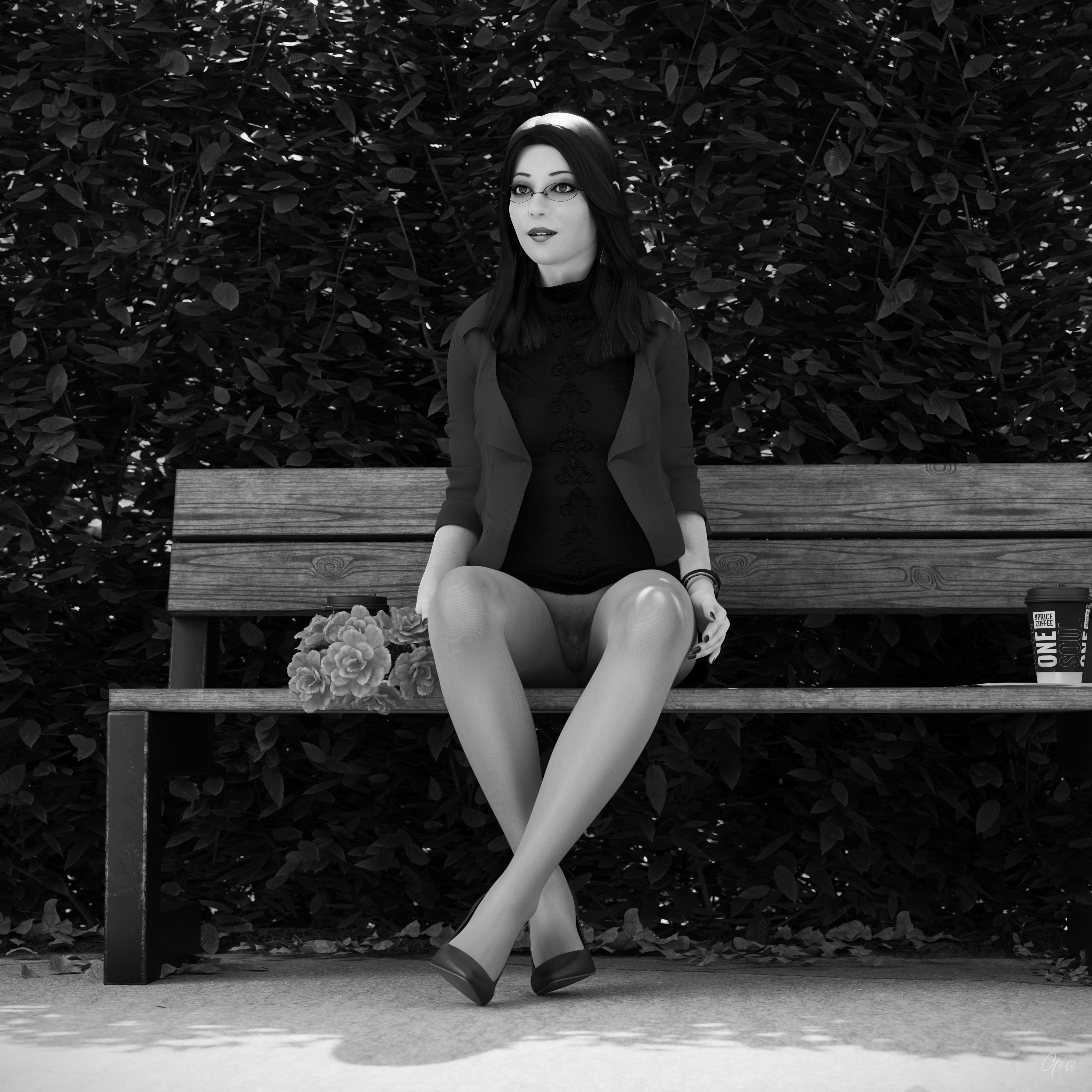 8th - Tiffany s leg tease. (Seamless Pantyhose  Nylon  Black and white photo set)  Black And White Sexy Brunette Milf Hairy Pussy Horny Secretary Office_lady Outdoor Posing Legs Tease Wet Pussy Sitting Standing Outfit Skirt Upskirt Spread Legs Clothed Pantyhose Nylon High Heels Uniform 17