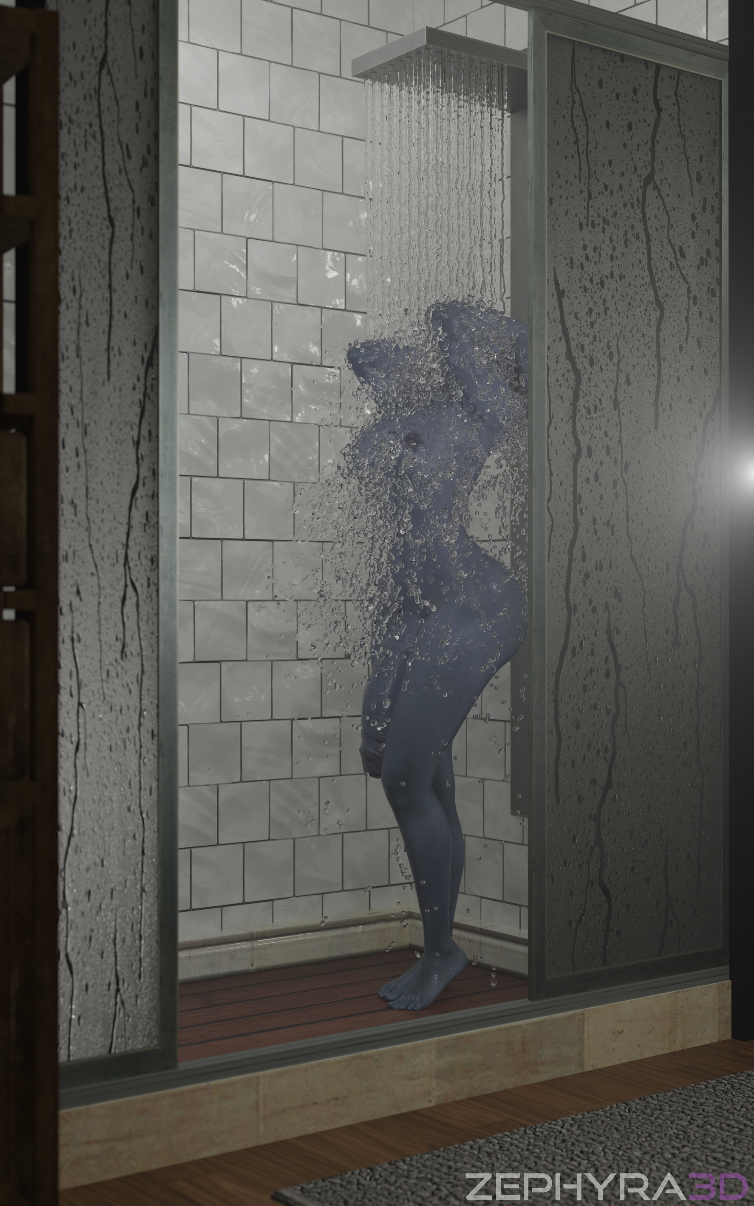 Hot Shower Pinup - Liara Liara Mass Effect Futanari Solo