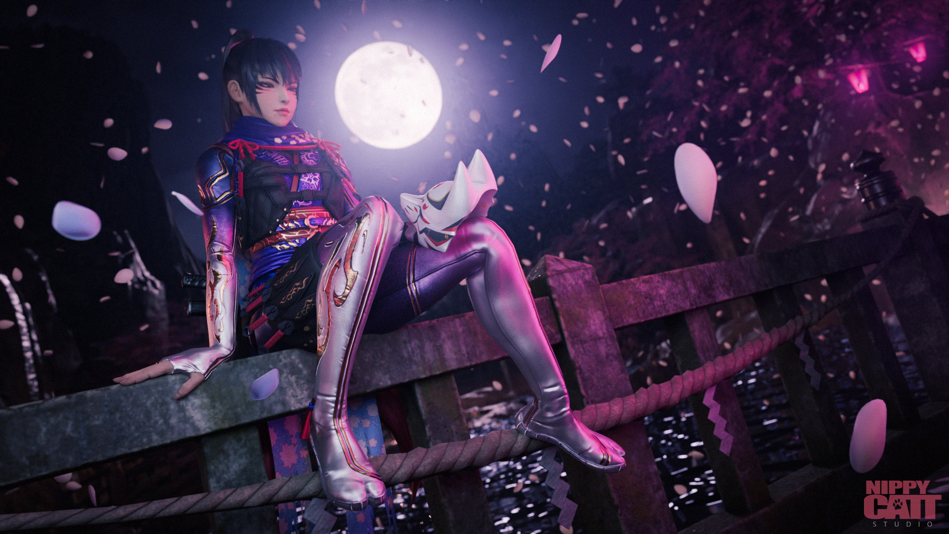 Night Fox Kunimitsu [Tekken] Tekken Tekken 7 Kunimitsu Ninja Moonlight Fellatio Blowjob Cum Cum In Mouth Cum In Face Cum Drip Oral Sex Oral