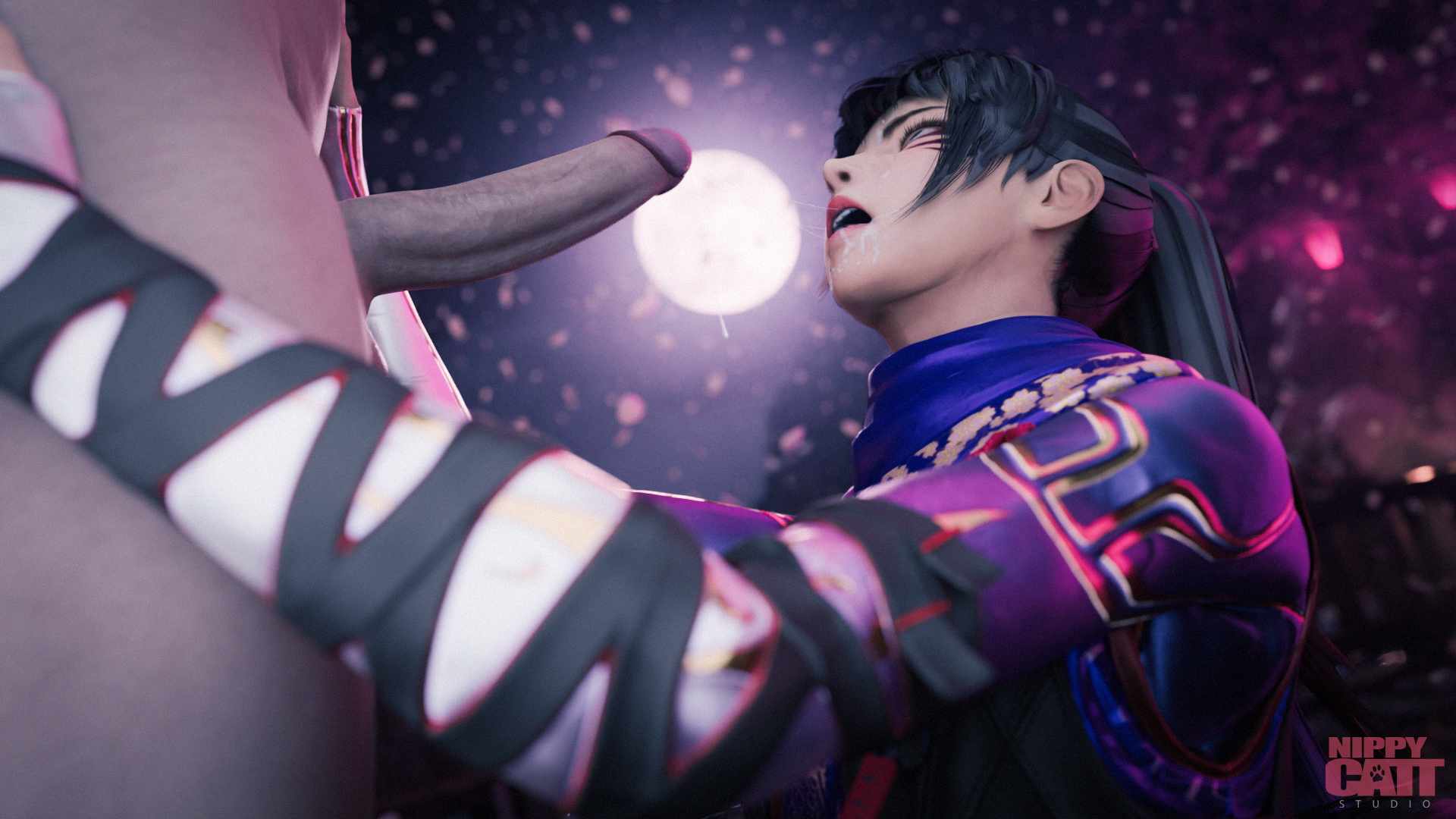 Night Fox Kunimitsu [Tekken] Tekken Tekken 7 Kunimitsu Ninja Moonlight Fellatio Blowjob Cum Cum In Mouth Cum In Face Cum Drip Oral Sex Oral 2