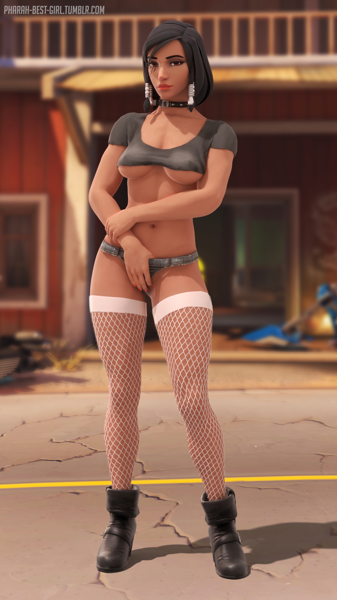 Slutty Pharah Overwatch 3d Porn Sexy Nude Pussy Pubic Hair Boobs