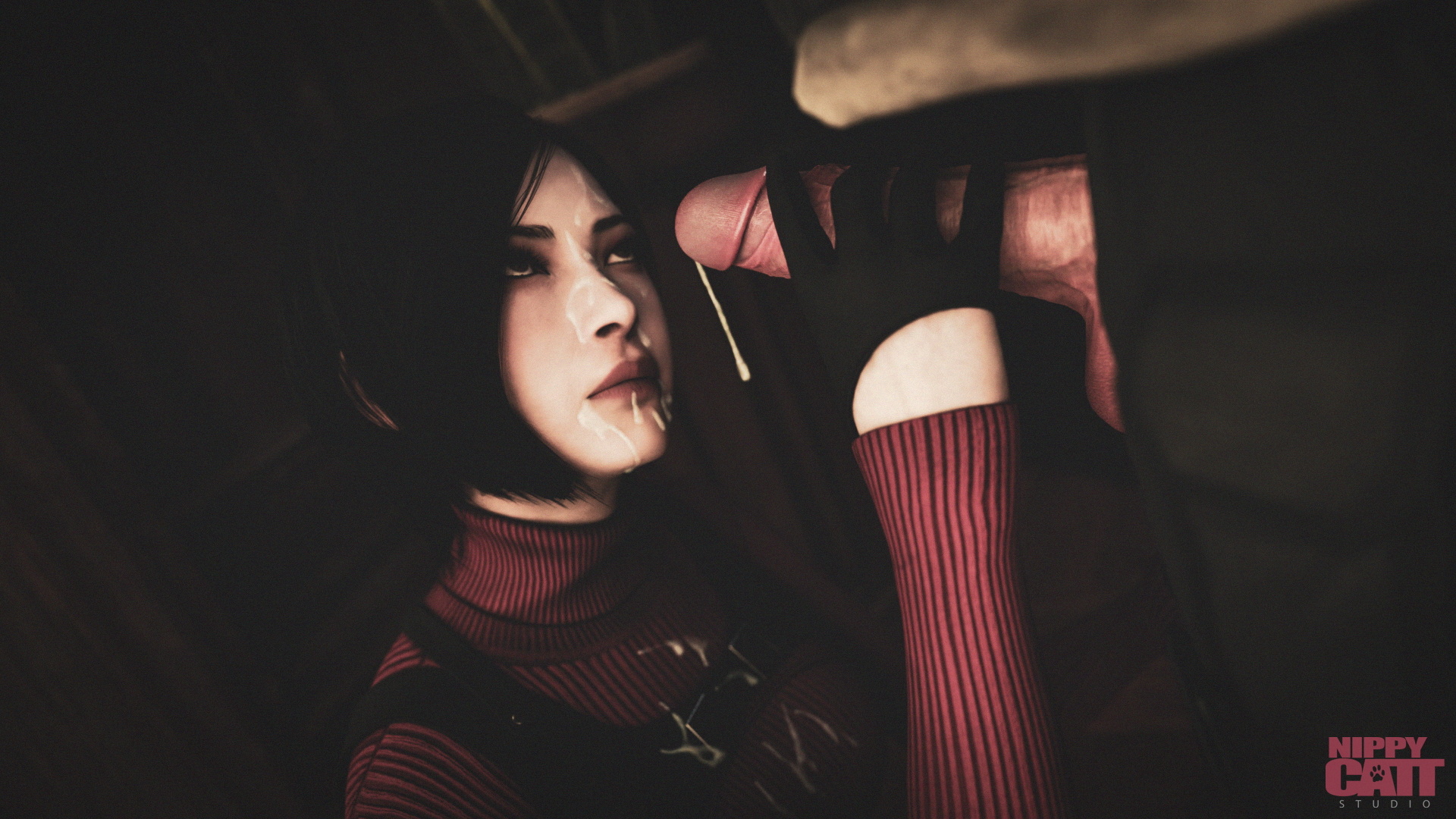 The Reunion [Resident Evil] Resident Evil Resident Evil 4 Remake Ada Wong Leon Kennedy Gloves Short Hair Black Hair Cum Cum In Mouth Cum In Face Cum Drip Cum Covered Holding Cock Fellatio Blowjob Oral Oral Sex