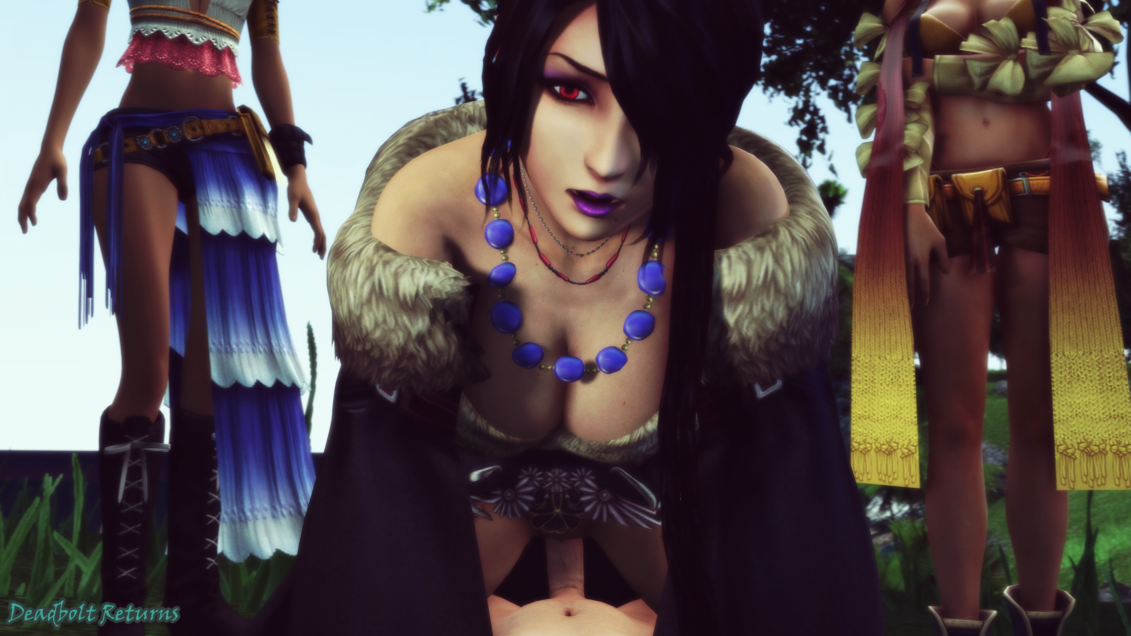 Yuna  Rikku  Lulu  3 on 1 (Final Fantasy X/X-2) Yuna Rikku Lulu (final Fantasy) Lulu Final Fantasy Final_fantasy_x Final Fantasy X-2 3d Porn 3dnsfw Sfm Source Filmmaker Cowgirl Cum Inside 6