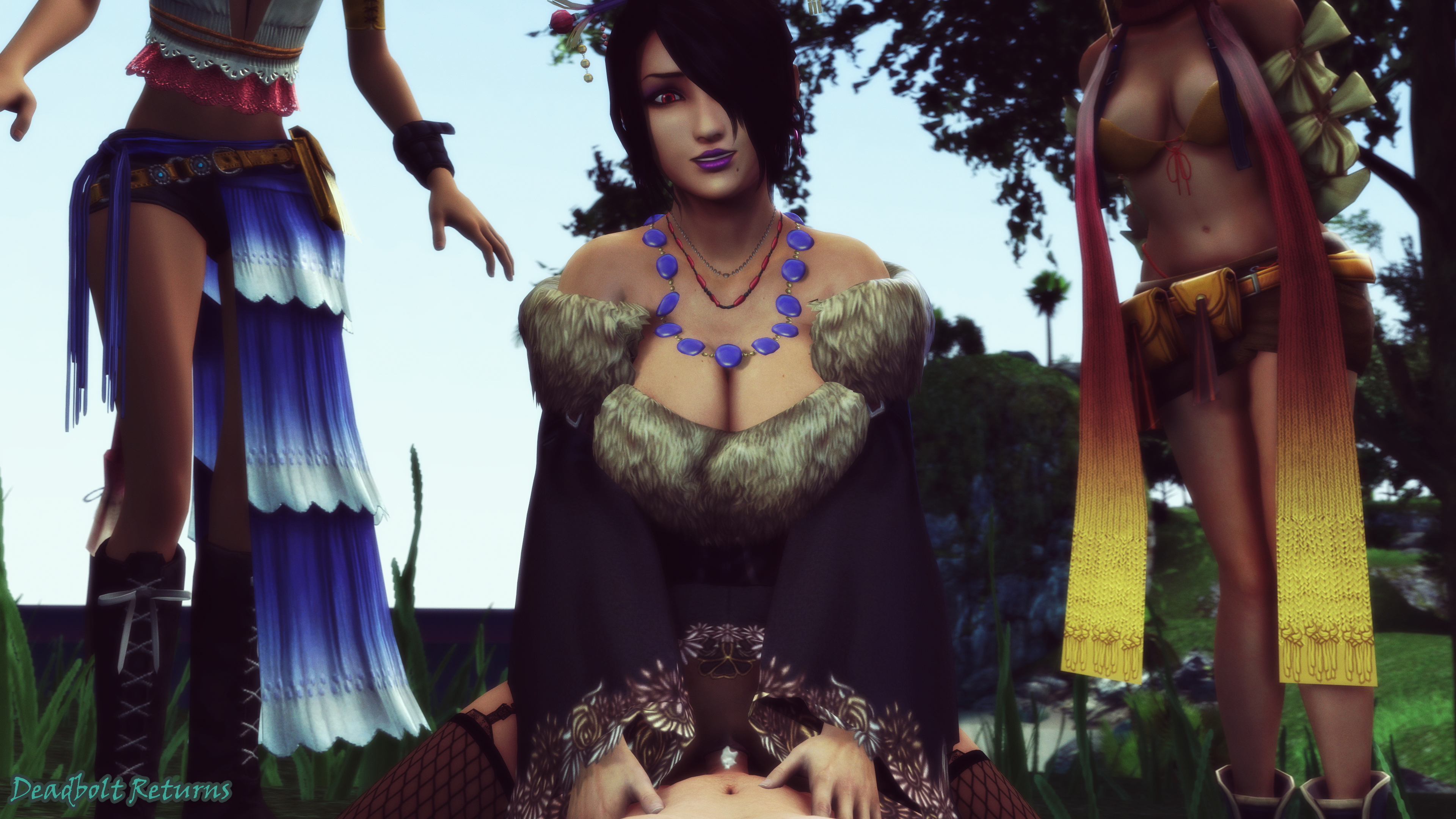Yuna  Rikku  Lulu  3 on 1 (Final Fantasy X/X-2) Yuna Rikku Lulu (final Fantasy) Lulu Final Fantasy Final_fantasy_x Final Fantasy X-2 3d Porn 3dnsfw Sfm Source Filmmaker Cowgirl Cum Inside 7
