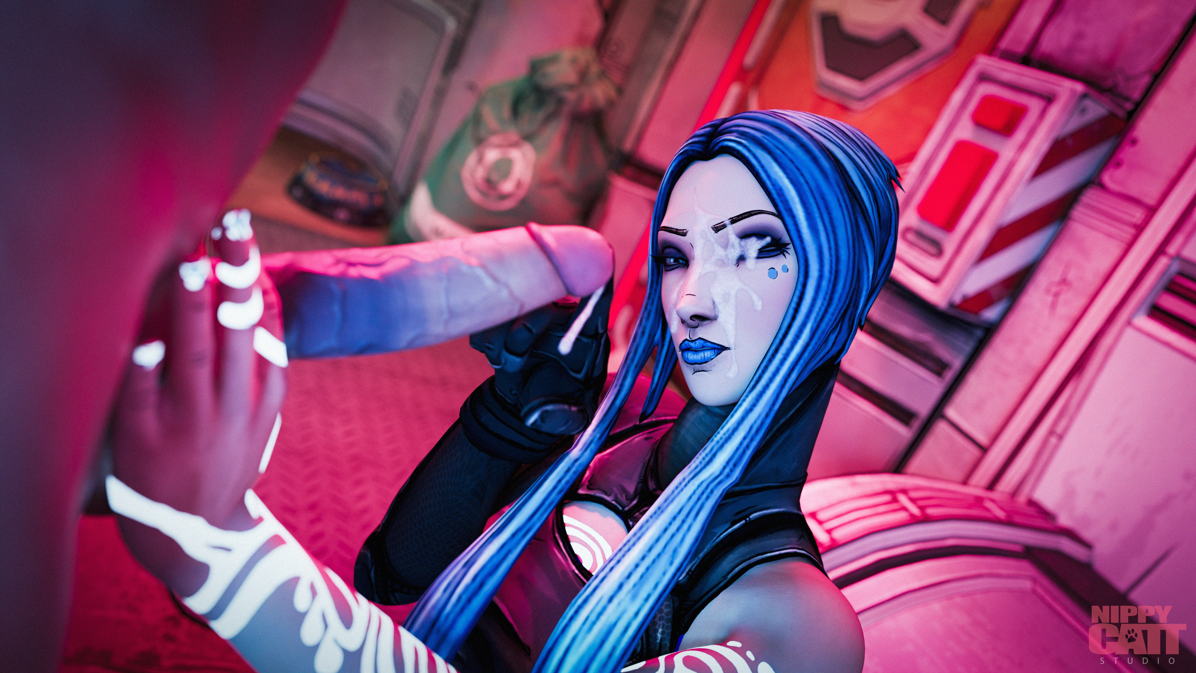 Maya Fellatio [Borderlands] Borderlands Borderlands 3 Maya Maya The Siren 3d Porn Sexy Sex Oral Oral Sex Fellatio Blowjob Holding Cock Gloves Blue Hair Lipstick Tattoo Tattoos Nail Polish Cum Cumshot Cum In Face Cum Drip Lipstic Mark 4