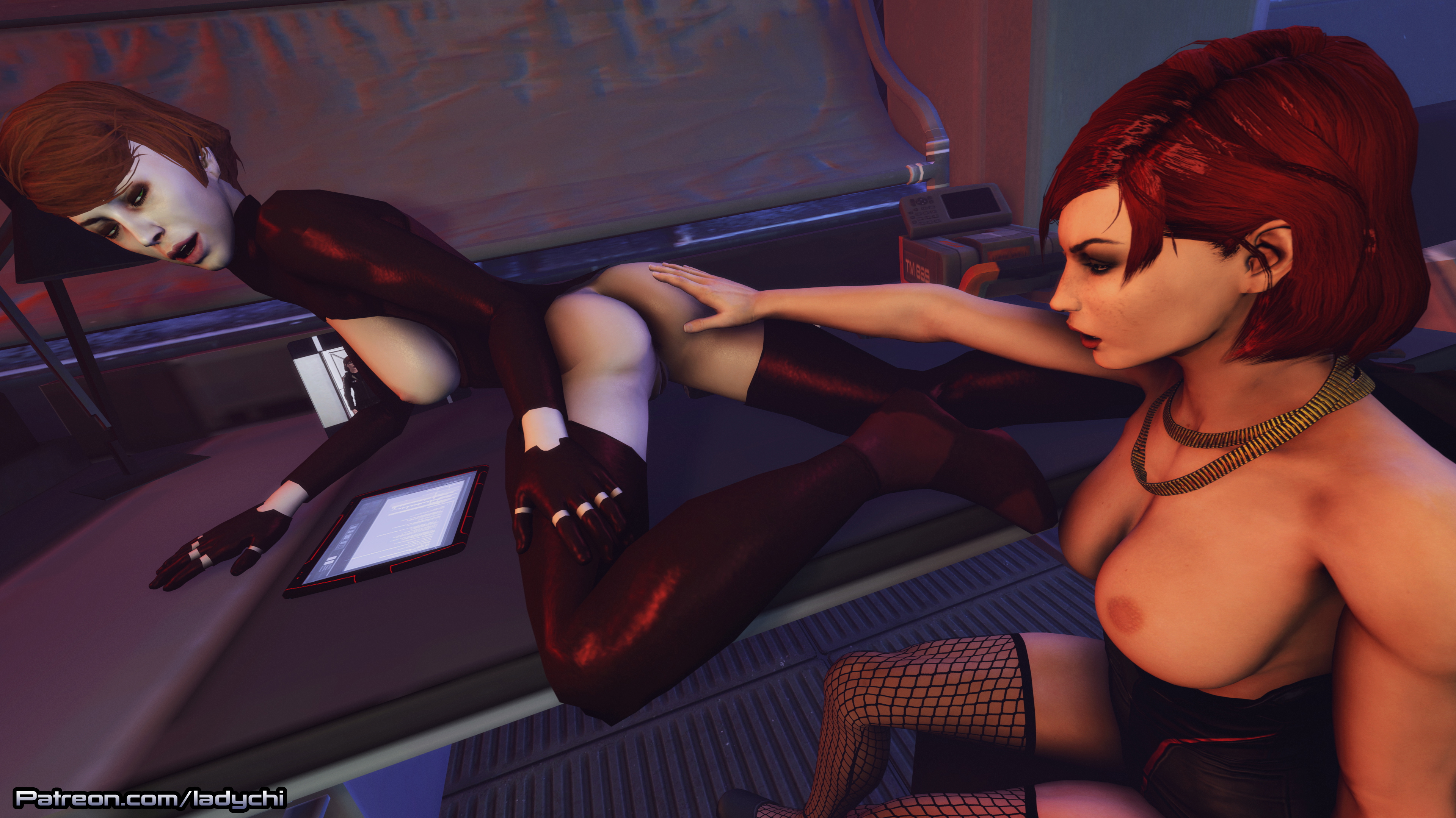  Shepard having some with Kelly s ass!  Mass Effect Kelly Chambers Commander Shepard Femshep Ass Lingerie Sfm Yuri Nude Naked Pussy Boobs Romance Glamour 3