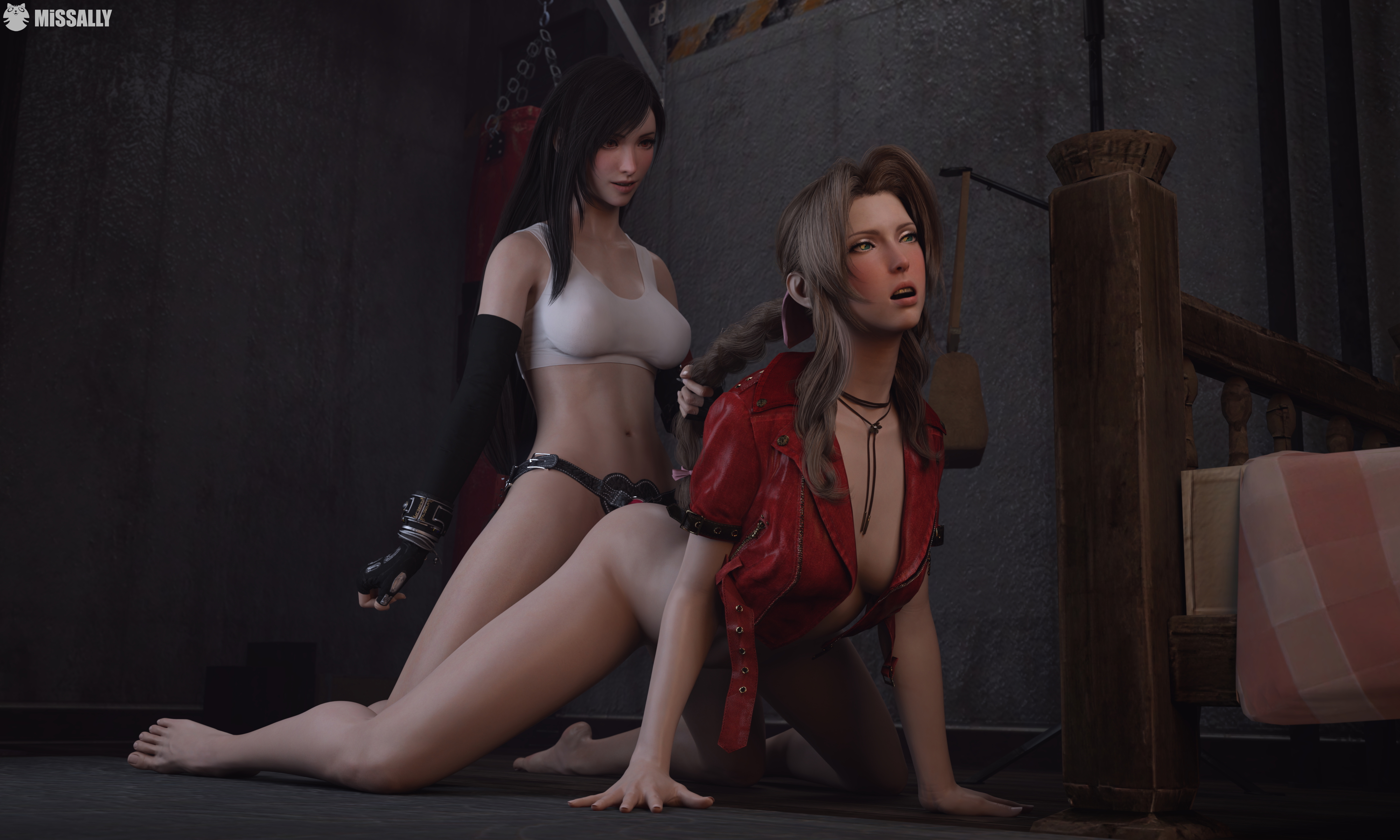 Tifa and Aerith  Final Fantasy Aerith Gainsborough Tifa Lockhart Final Fantasy Lesbian