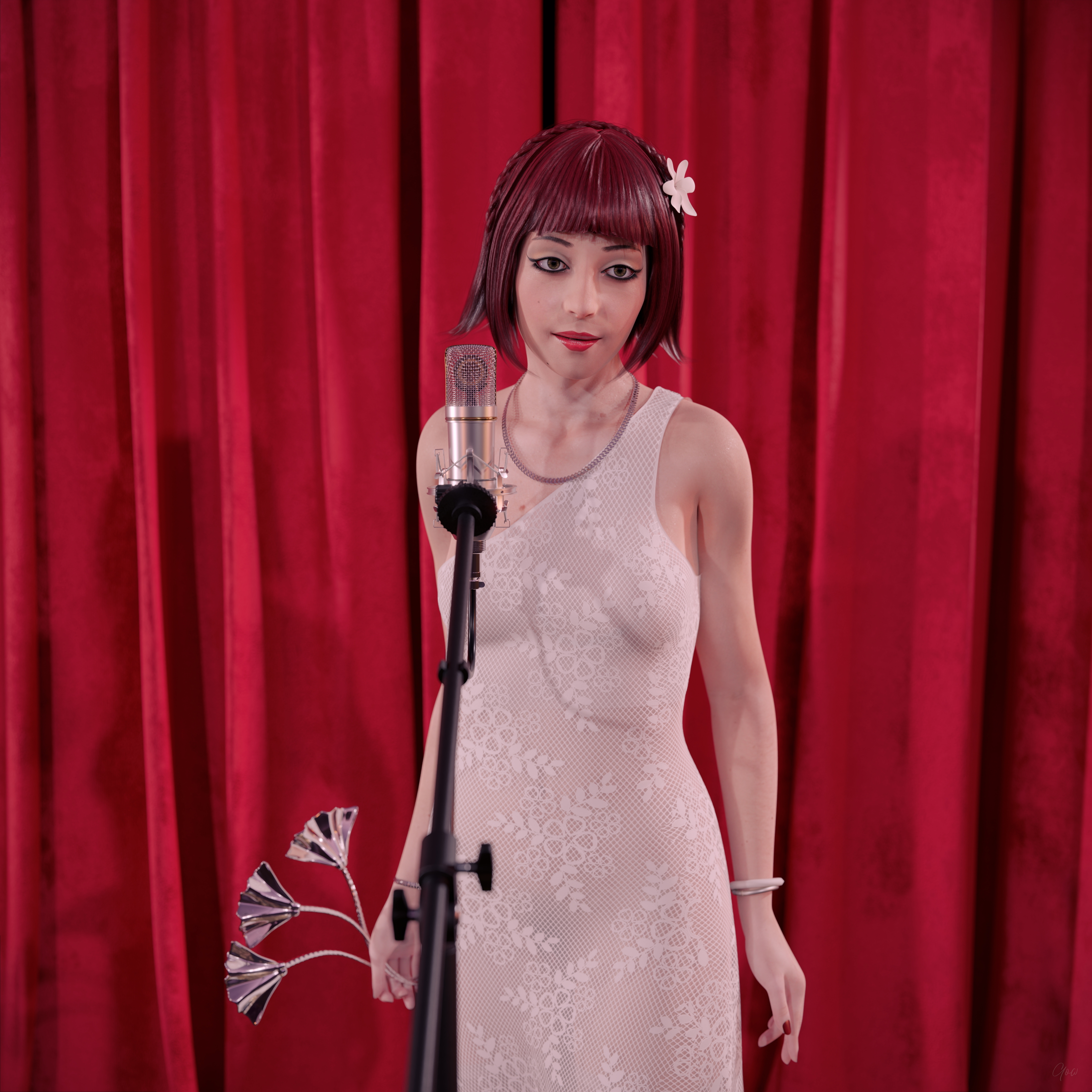 Cosplay at the recording session. (Nylon  UpSkirt) Repost. White Cosplay Recording Milf Hairy Pussy Horny Office_lady Indoor Posing Legs Tease Wet Pussy Standing Outfit Skirt Upskirt Party Dress Clothed Stockings Nylon High Heels Uniform Lace Bride 16